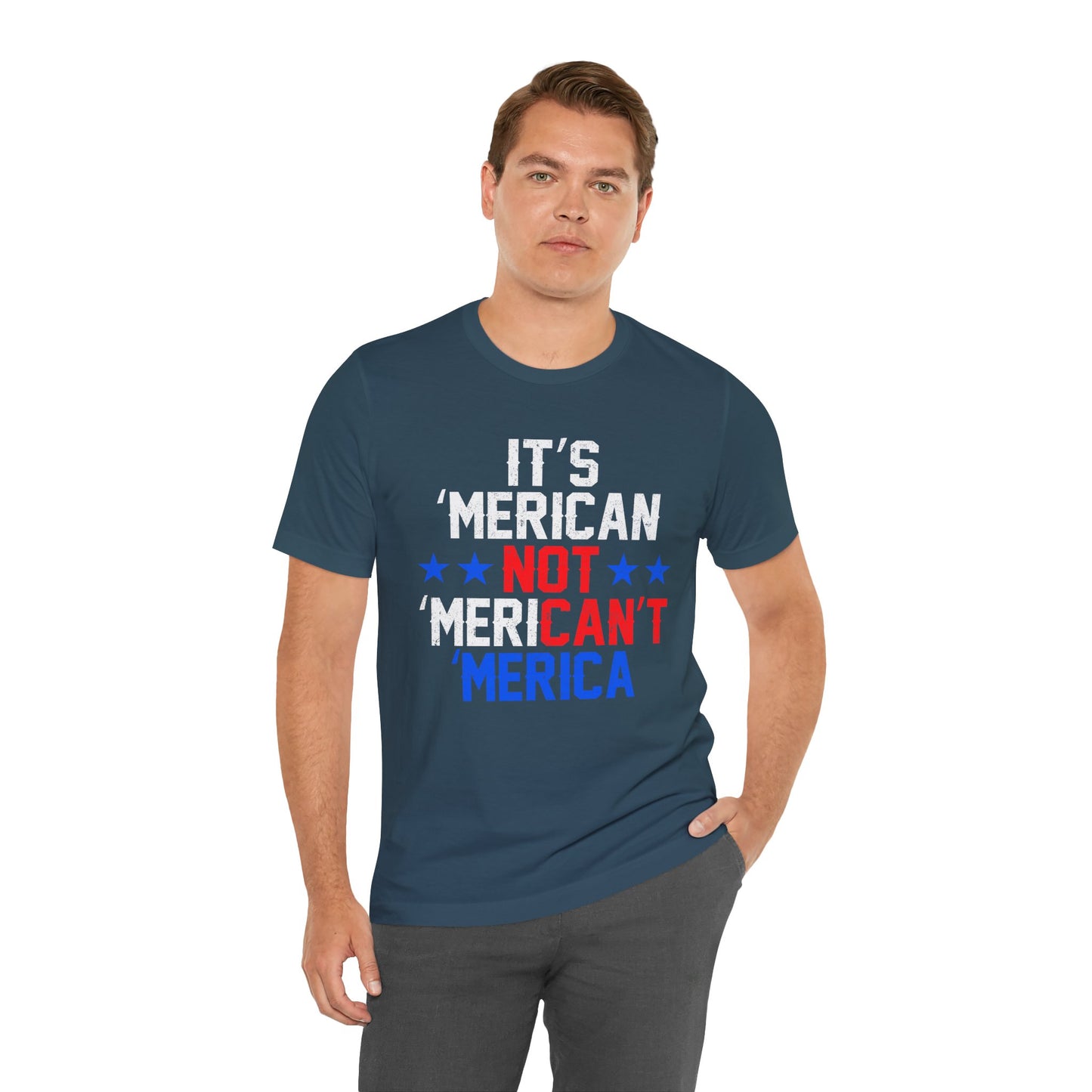 Patriotic Humor Tee, American Pride Shirt, Fun Casual Wear, Gift for Independence Day, Stylish Comfy T-Shirt - 13493