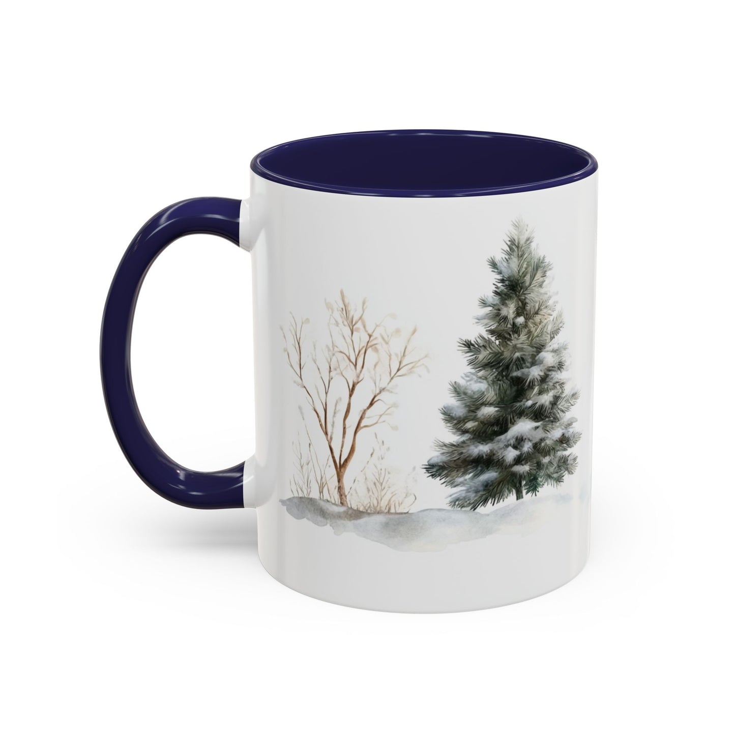 Winter Tree, Snowman & Puppy - Accent Coffee Mug (11, 15oz) - 10404