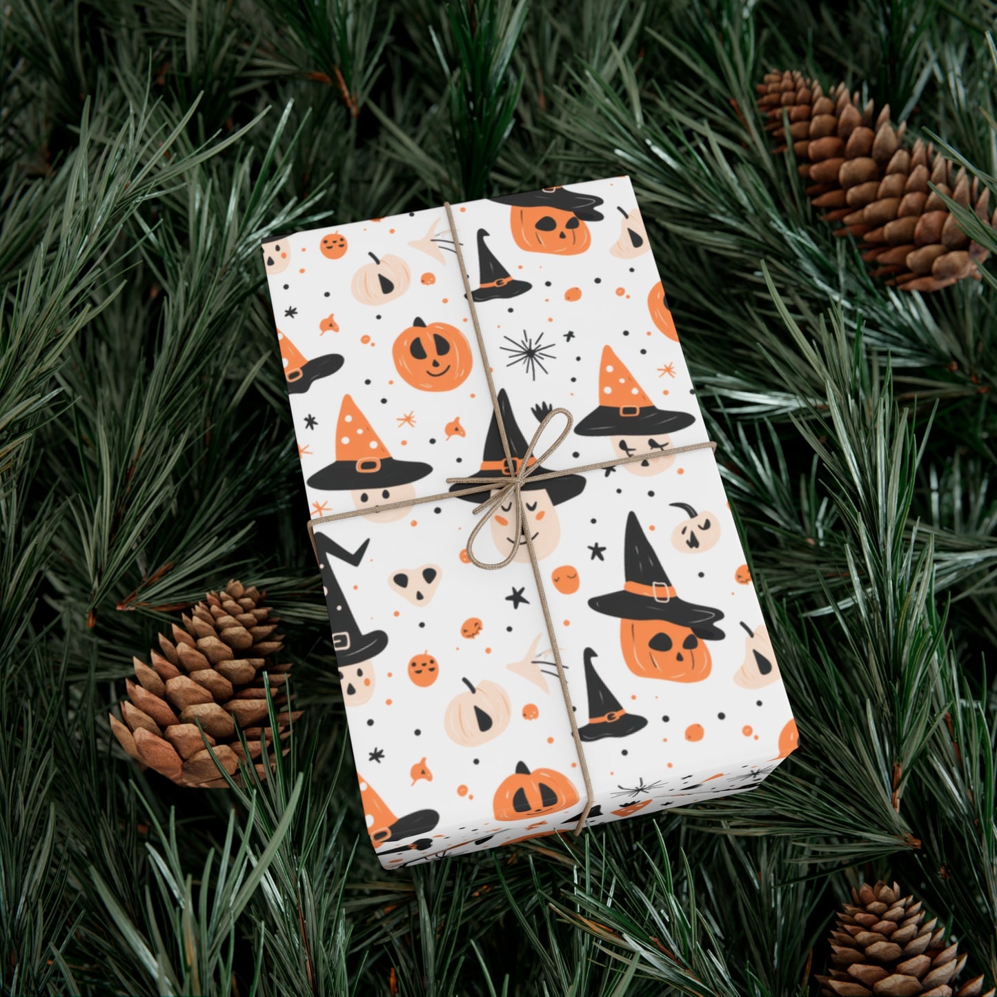 Pumpkin Wearing a Black Hat - Gift Wrap Papers - 13851