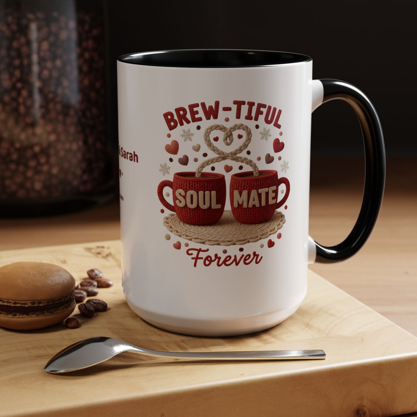 Brew-tiful Soulmates Forever Personalized Mug — Custom Names & Established Date (11oz / 15oz) - 14746