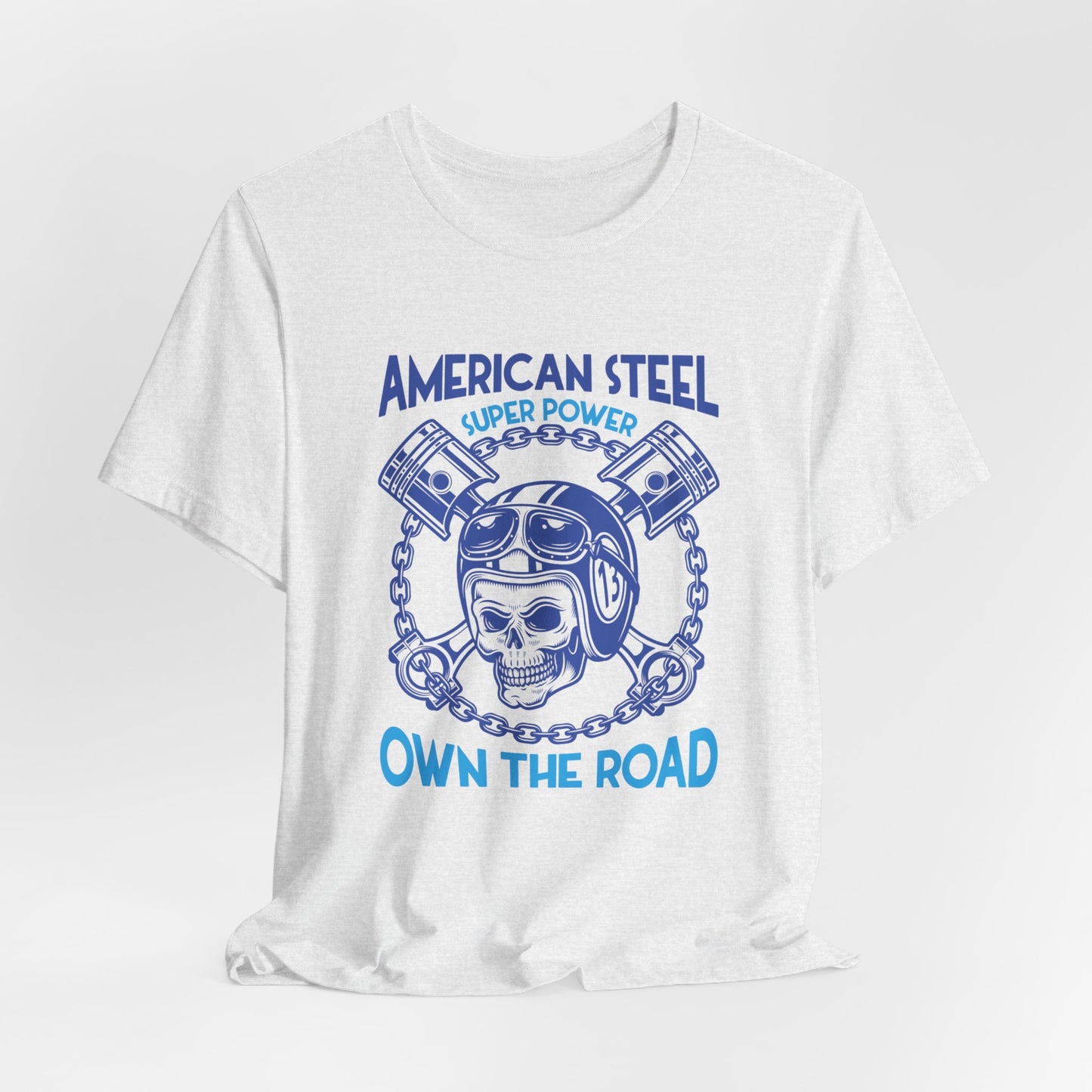 American Steel, Super Power On The Road - Unisex Jersey Short Sleeve Tee