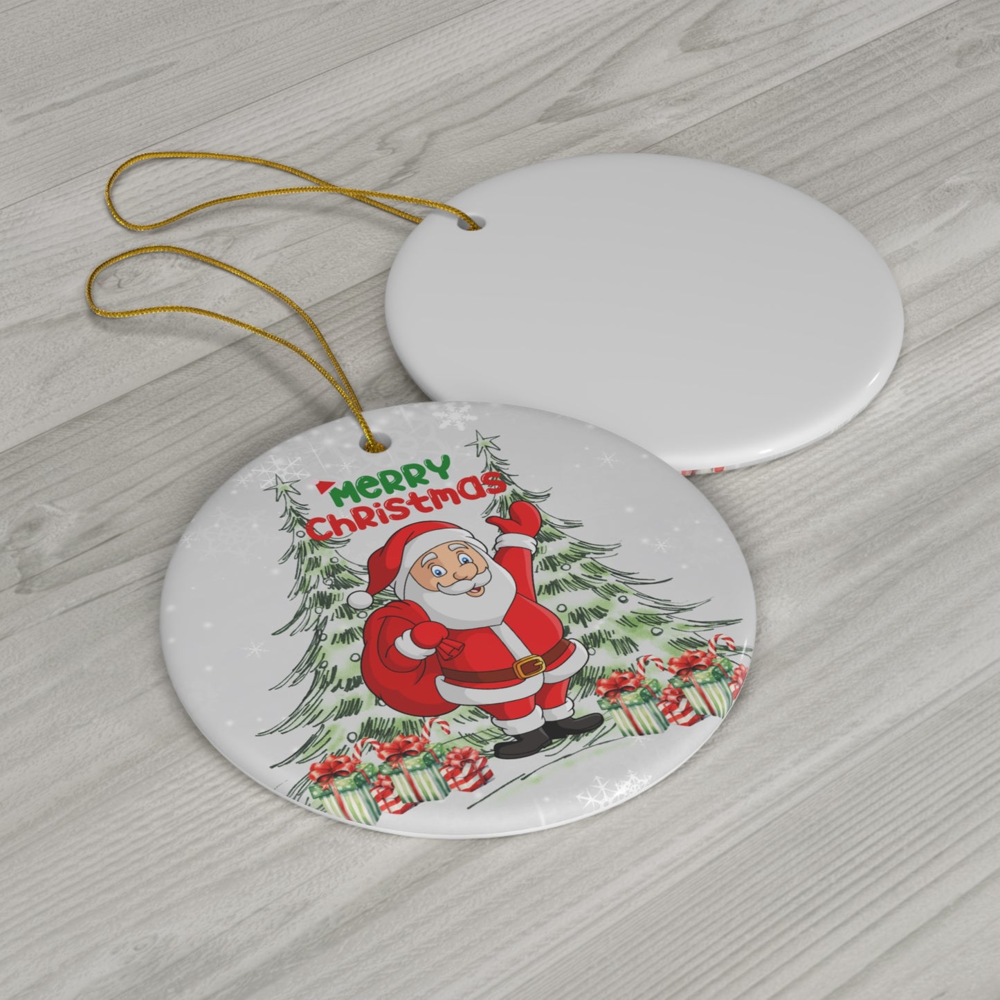 Santa - Ceramic Ornament, 4 Shapes