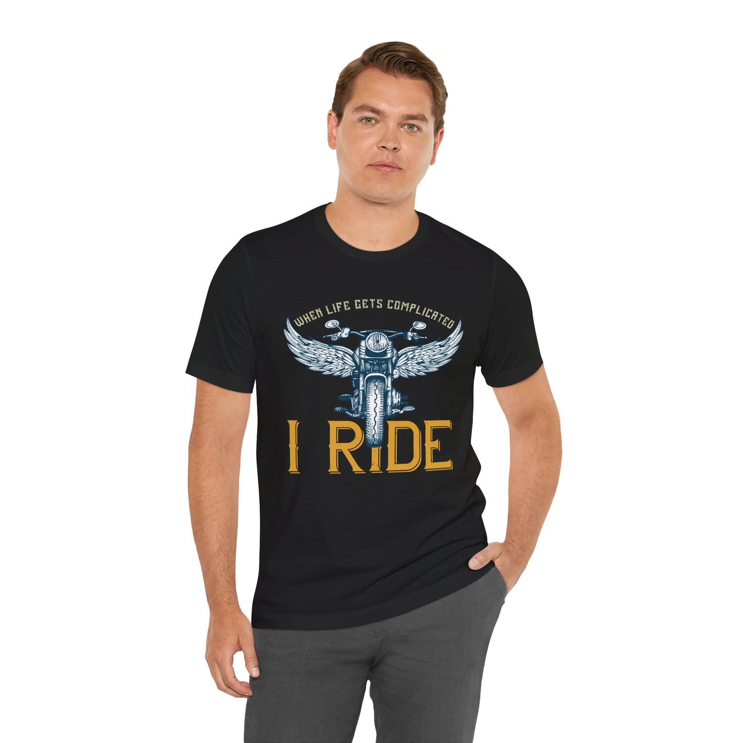 When Life Gets Complicated, I Ride - Unisex Jersey Short Sleeve Tee - 13959