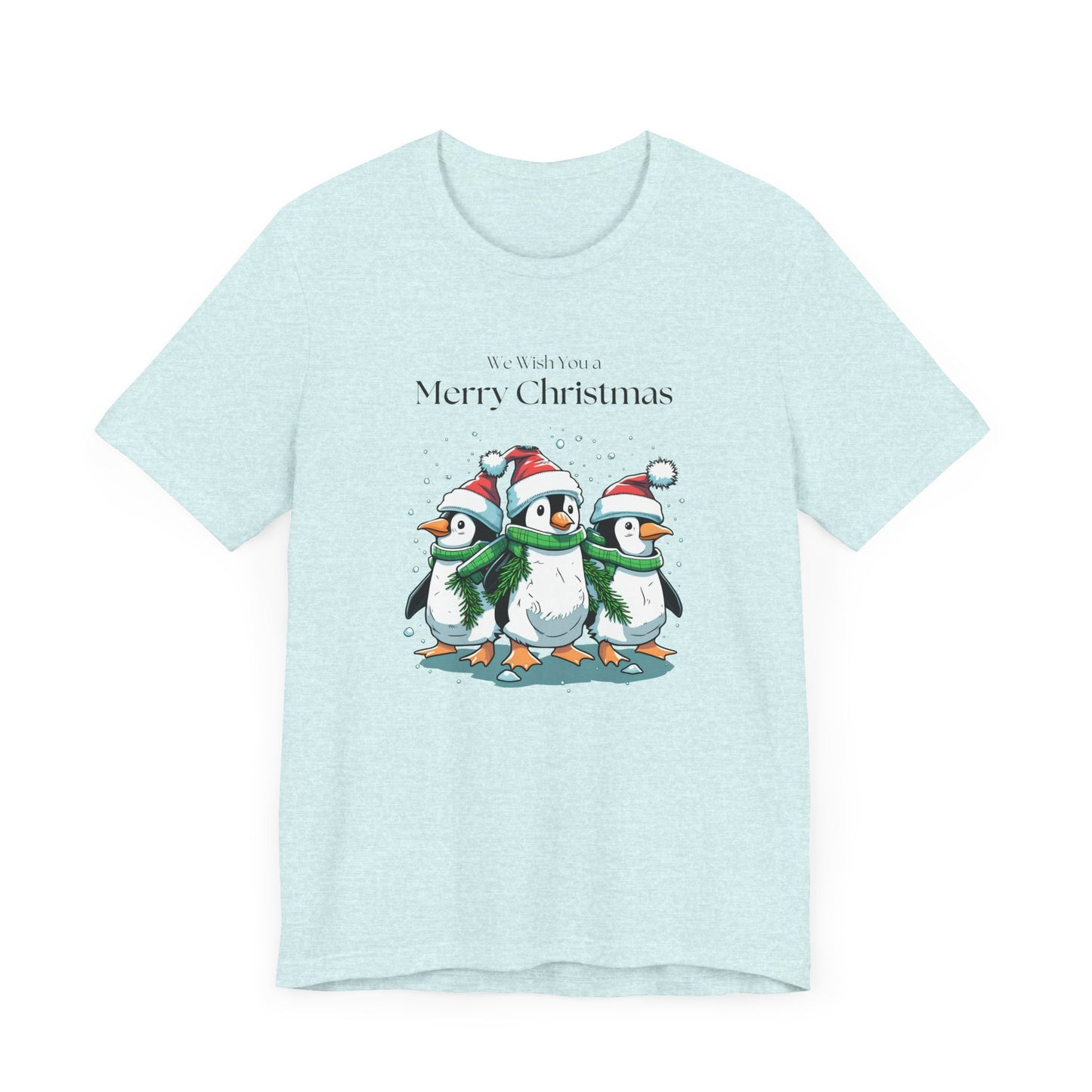 Penguins, We Wish You A Merry Christmas - Unisex Jersey Short Sleeve Tee - 10198