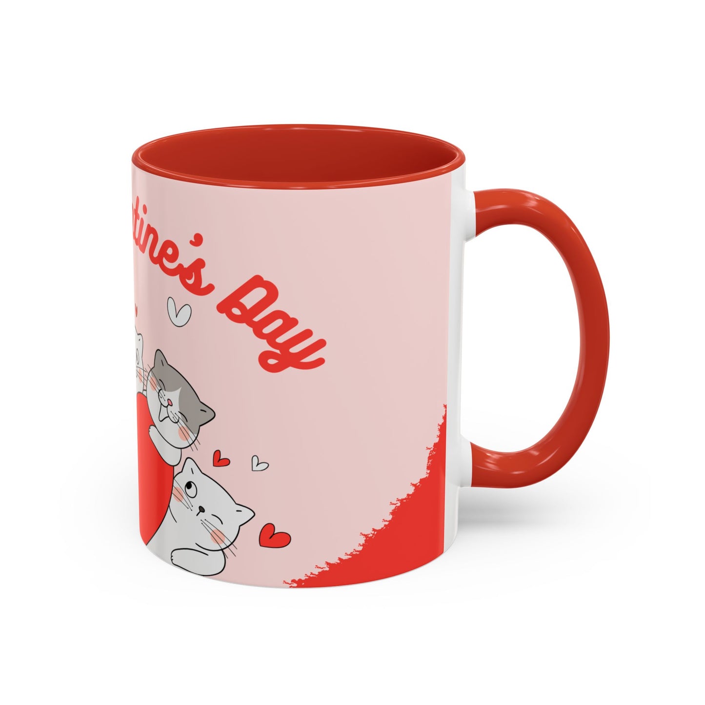 Cats, Happy Valentine's - Accent Coffee Mug (11, 15oz) - 11124