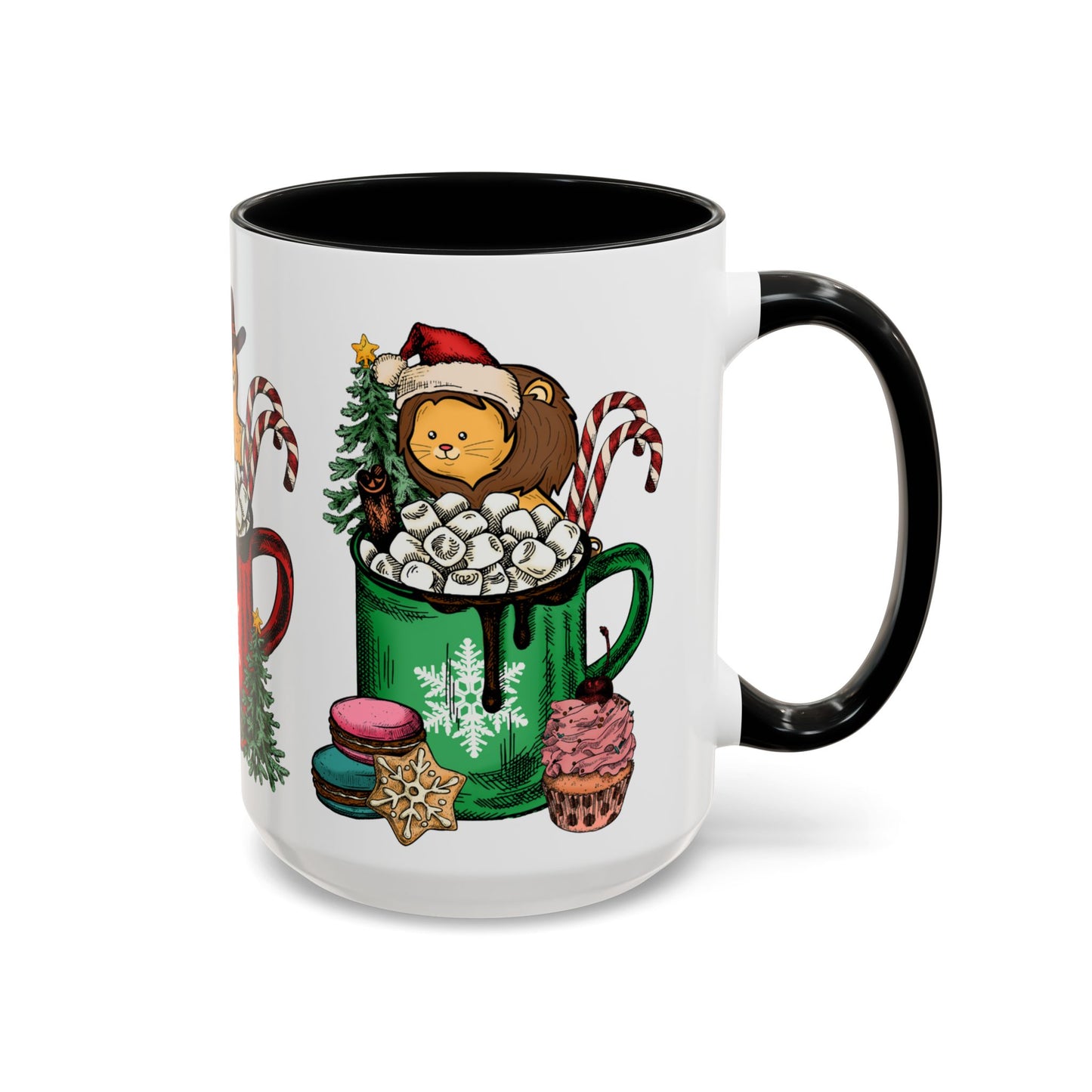 Christmas Marshmallow Mugs with Animals - Accent Coffee Mug (11, 15oz) - 10306