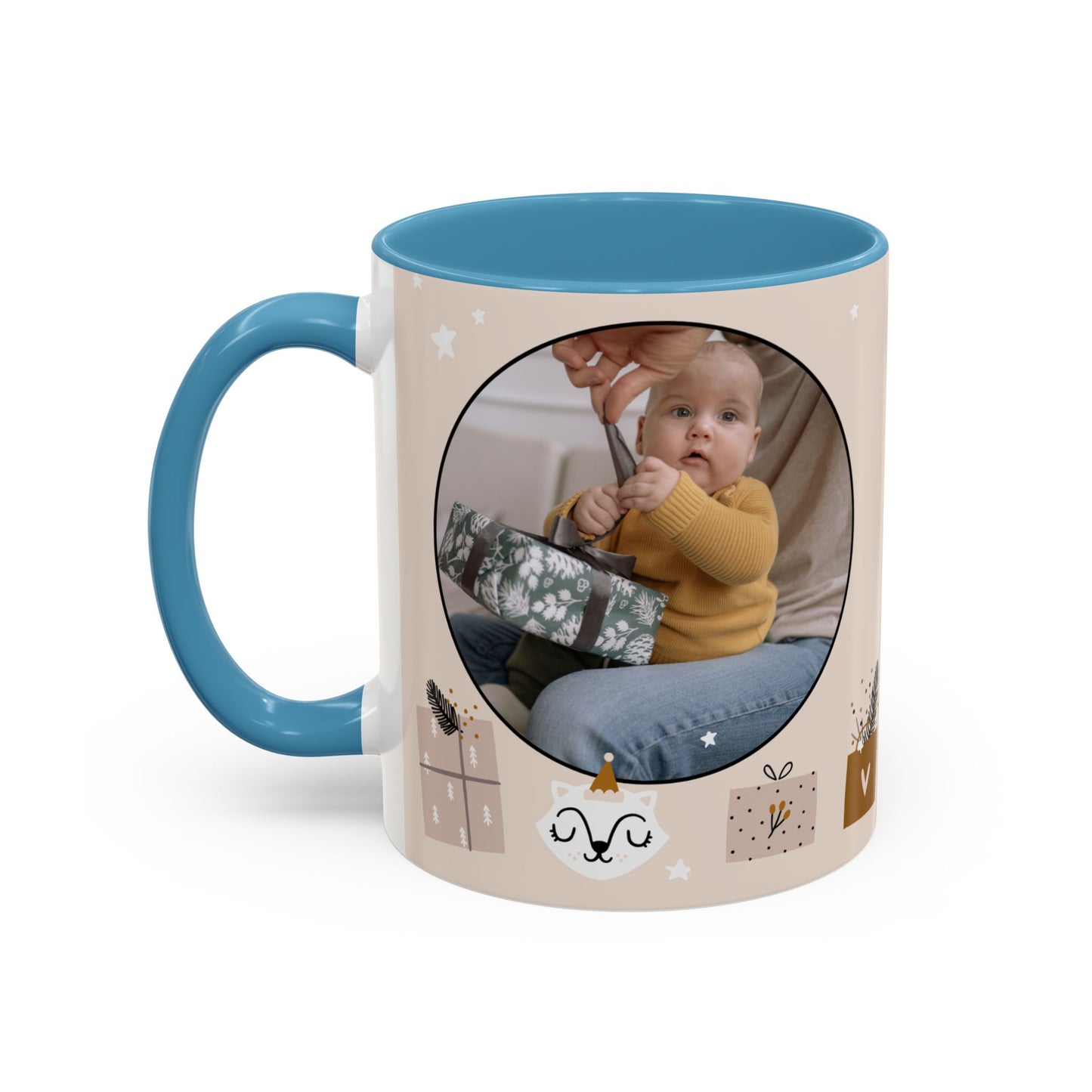 My First Christmas, Customizable - Accent Coffee Mug (11, 15oz) - 10860