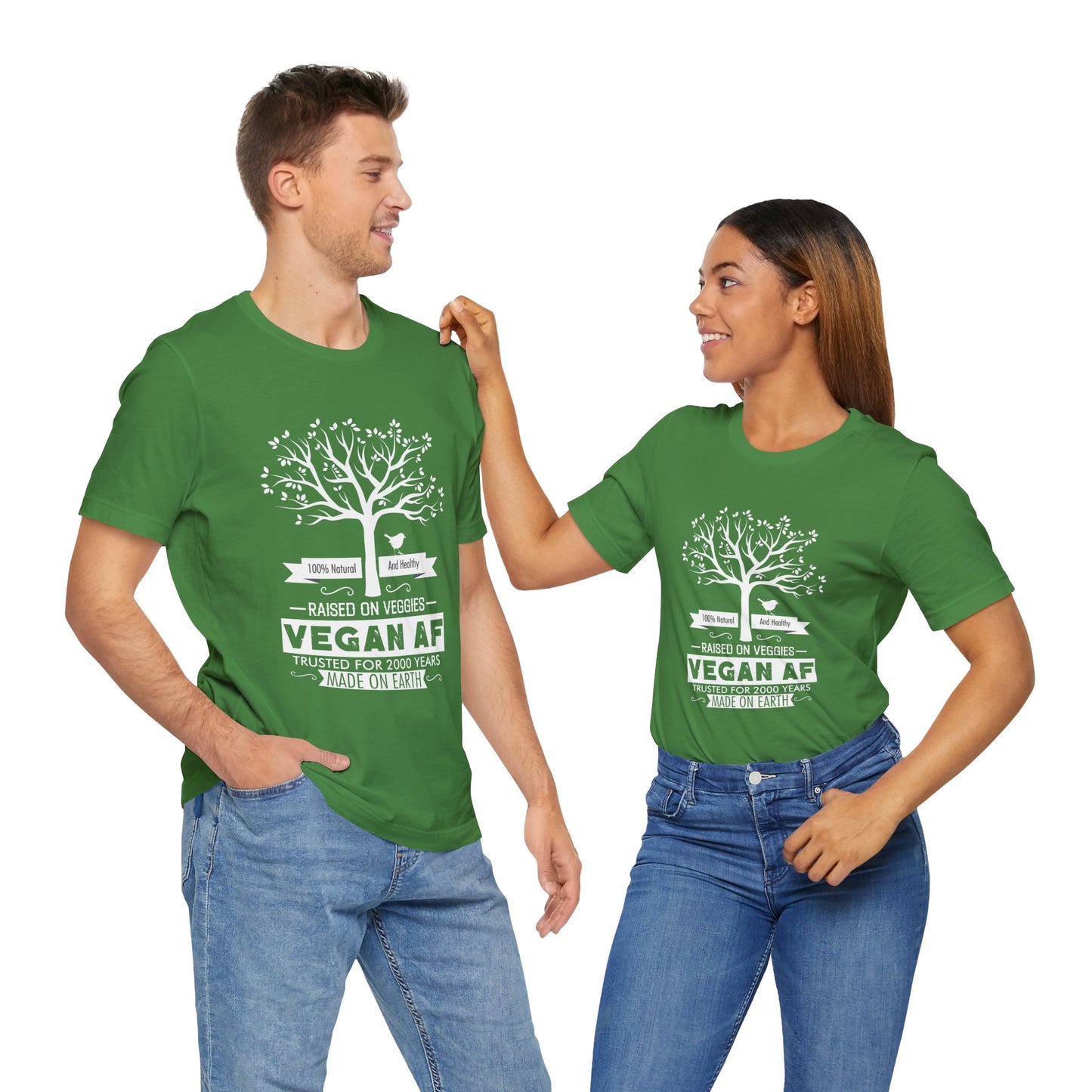 Vegan: 100% Natural And Healthy, Raised By Veggies - Unisex Jersey Short Sleeve Tee - 12396