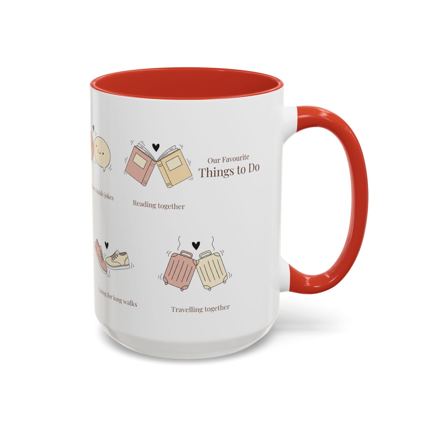 Our Favorite Things to Do Valentine’s Mug – Cozy Couples Illustrated Accent Coffee Mug - 14702