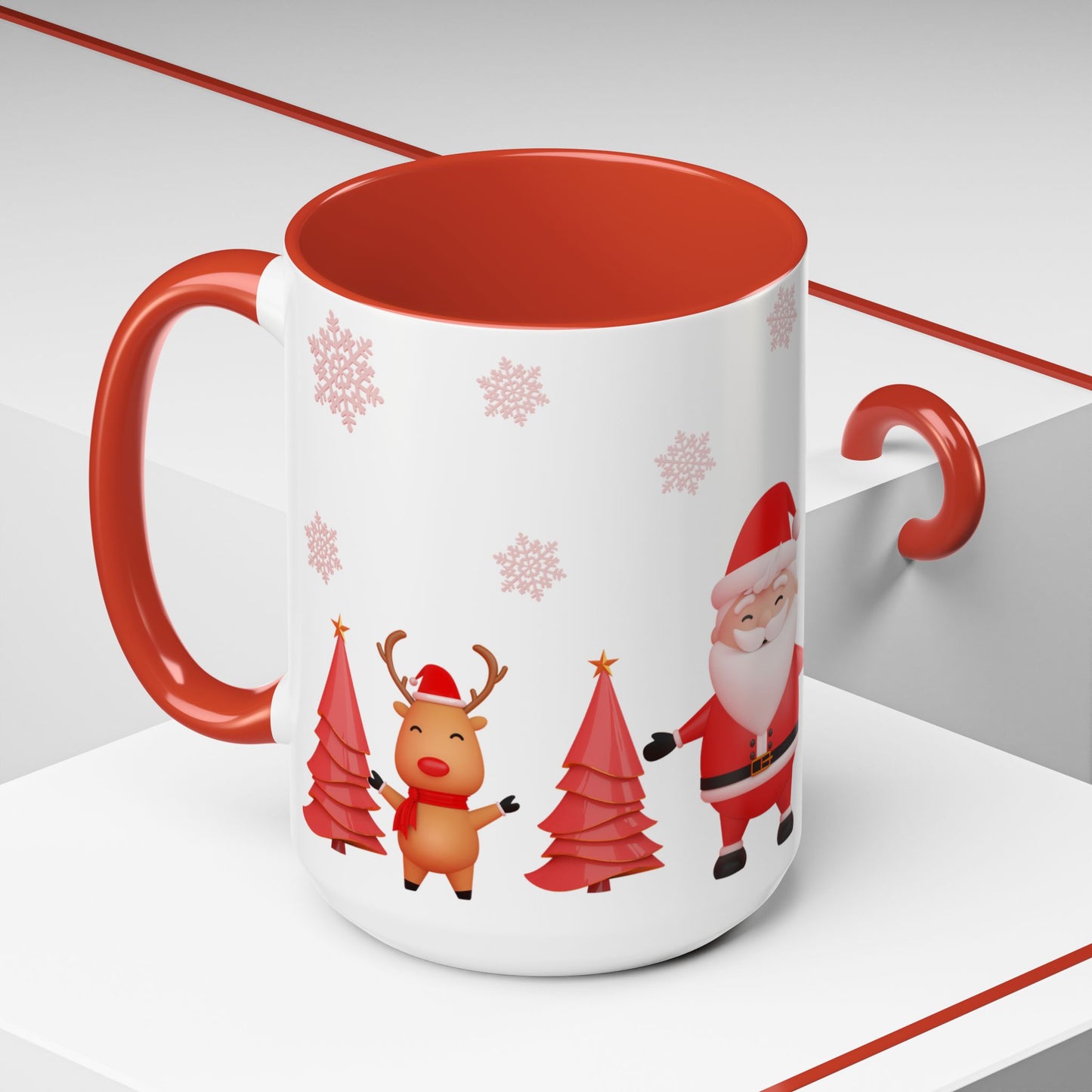 Santa, Snowman & Reindeer - Accent Coffee Mug (11, 15oz) - 10303