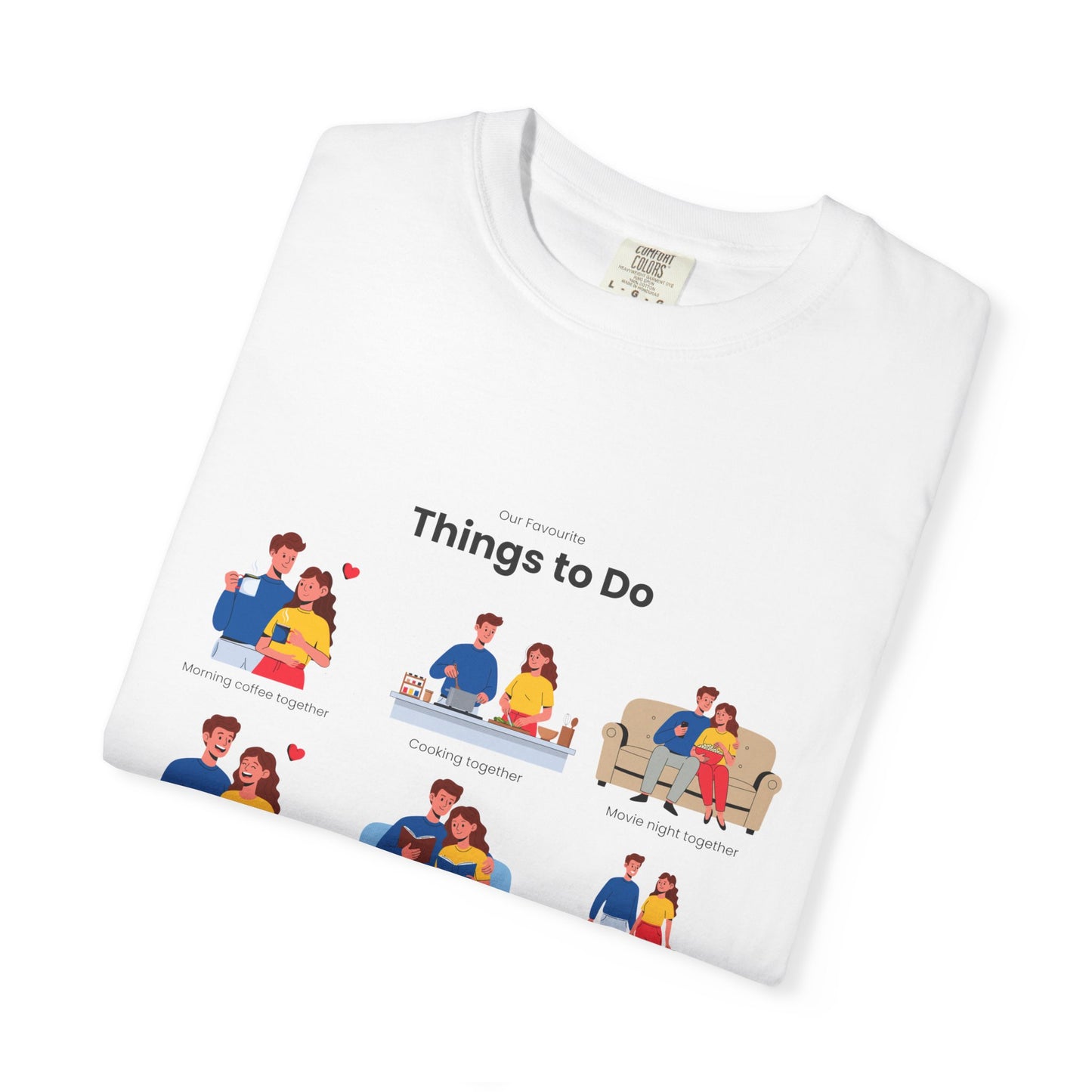 Our Favourite Things to Do Together – Personalised Valentine’s Illustration T-Shirt Gift - 14722
