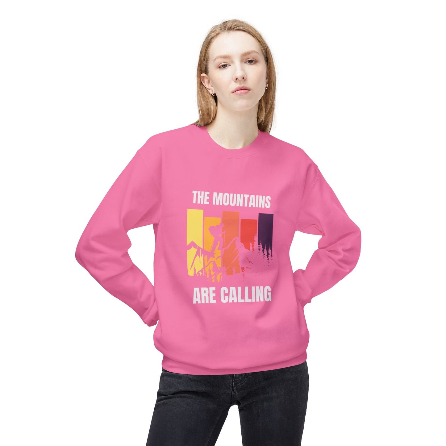 Mountains Are Calling - Unisex Midweight Softstyle Fleece Crewneck Sweatshirt - 10617