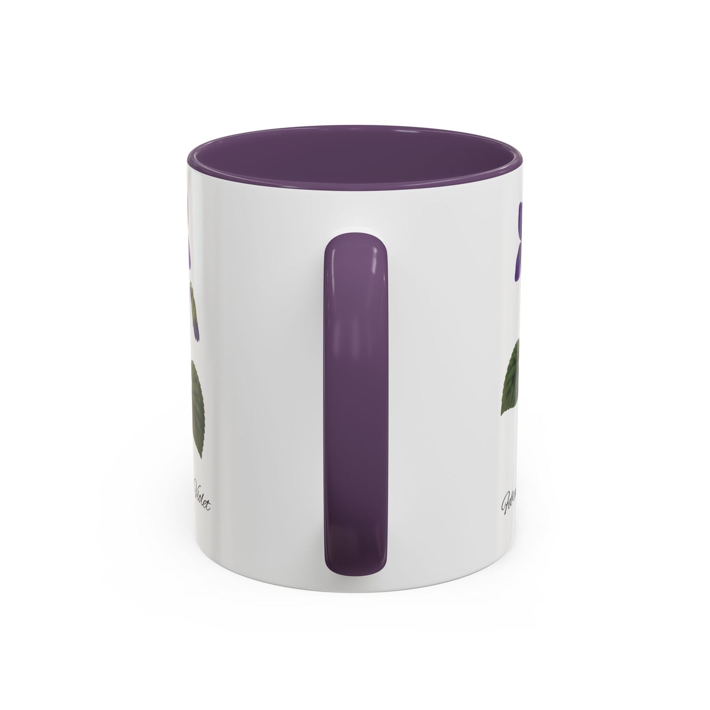 February Birth Flower Violet Mug – Personalized Name Coffee Cup - 14695