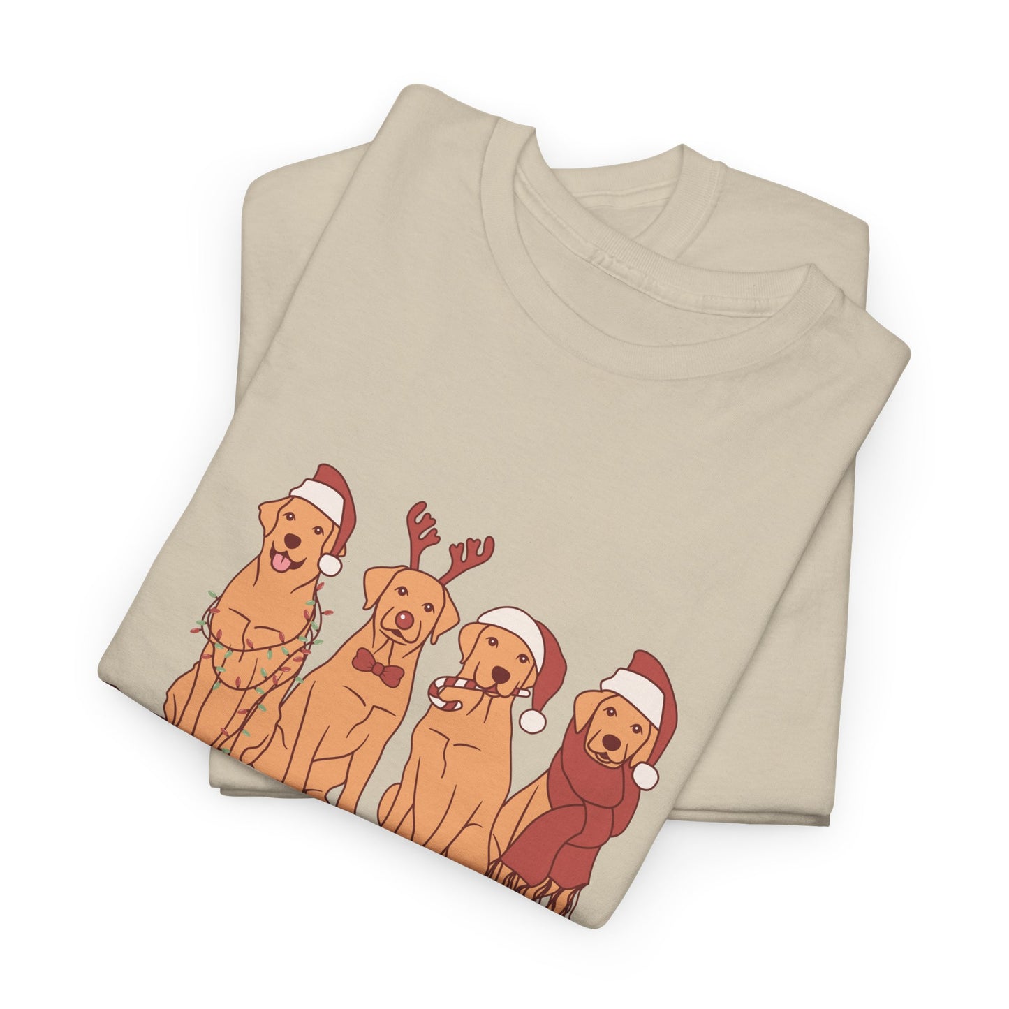 Golden Retrievers, Merry Christmas - Unisex Heavy Cotton Tee - 10282