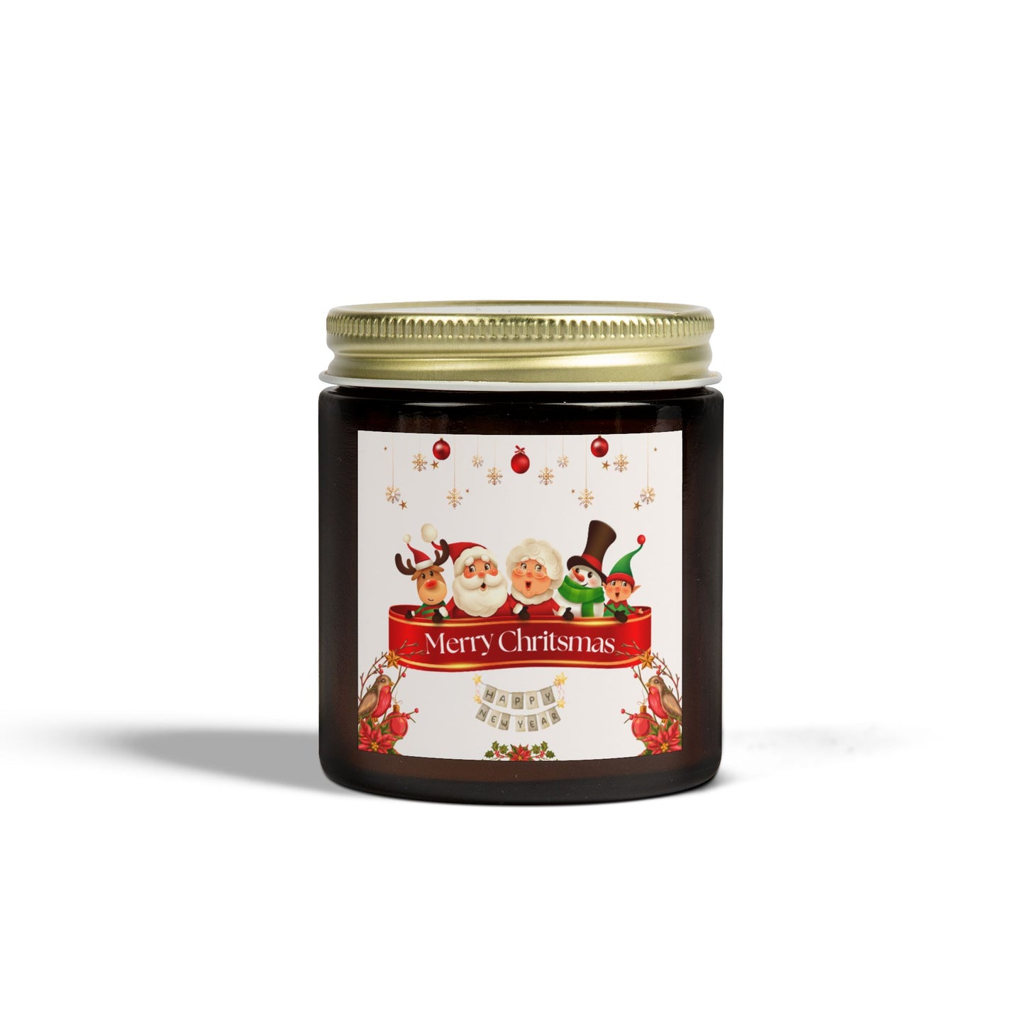 Merry Christmas - Scented Candles, Coconut Apricot Wax (4oz, 9oz)