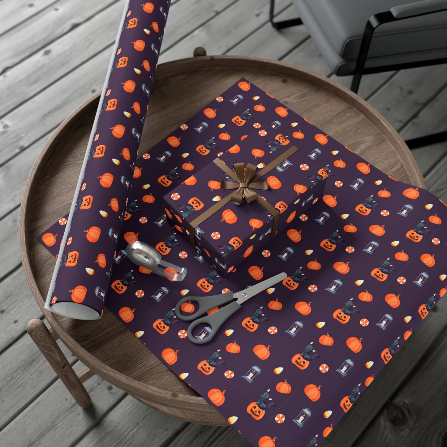 Pumpkin With A Black Cat - Gift Wrap Papers - 13988