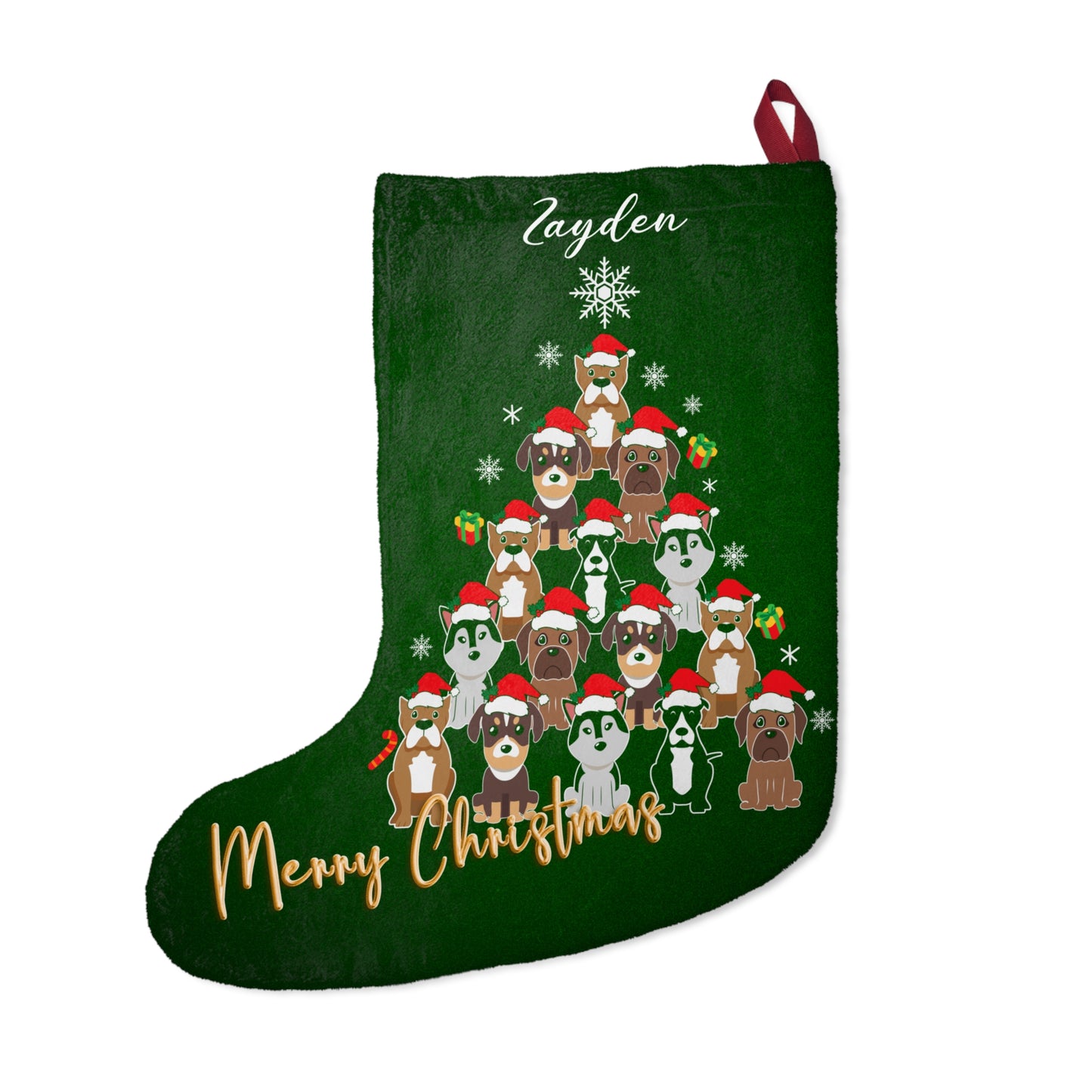 Zayden, Christmas Tree Made from Puppies, Customizable - Christmas Stockings - 10321
