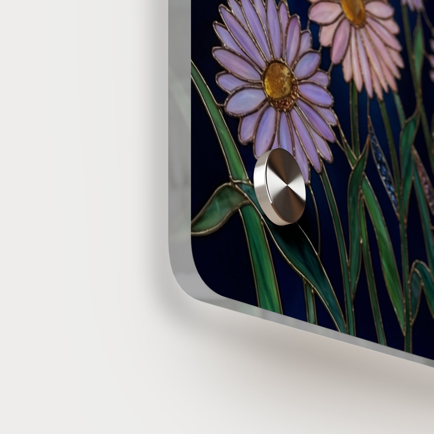 Aster Field Acrylic Wall Art Panel — Floral Home Décor - 14607