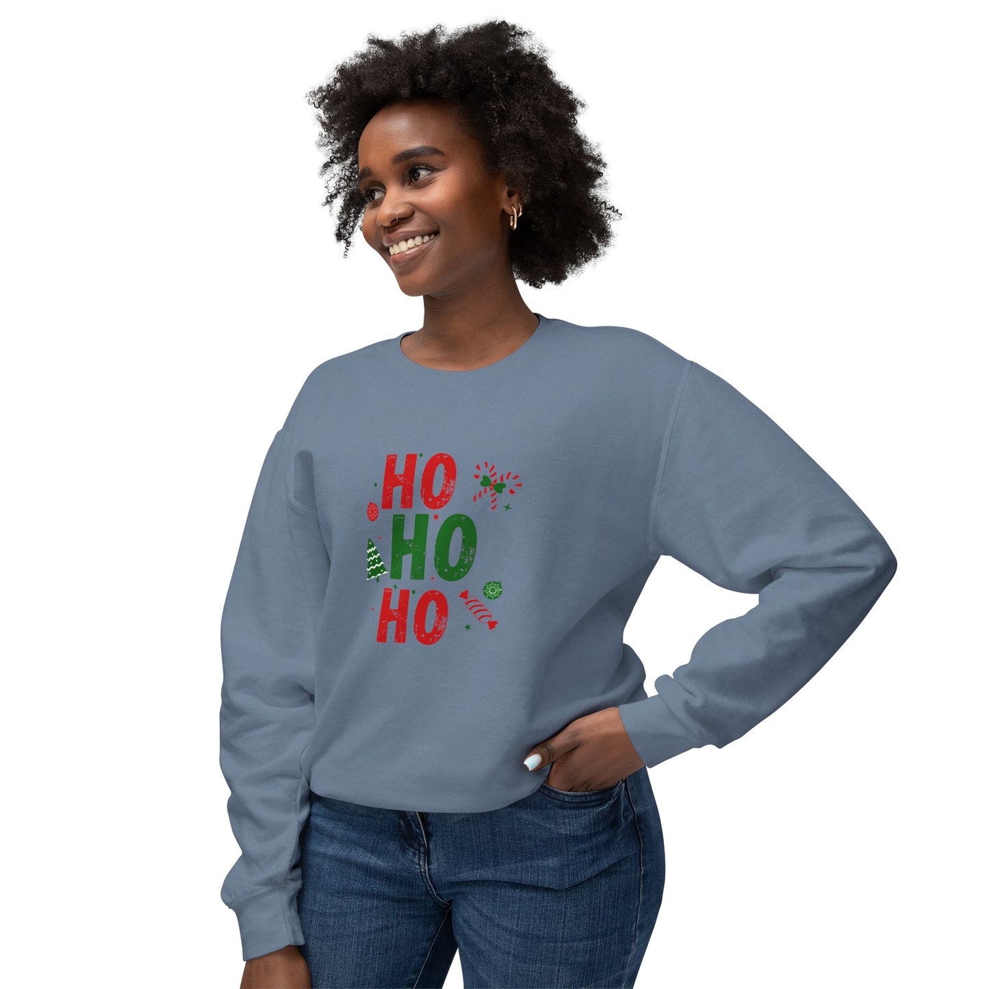 Ho Ho Ho - Unisex Lightweight Crewneck Sweatshirt - 10527