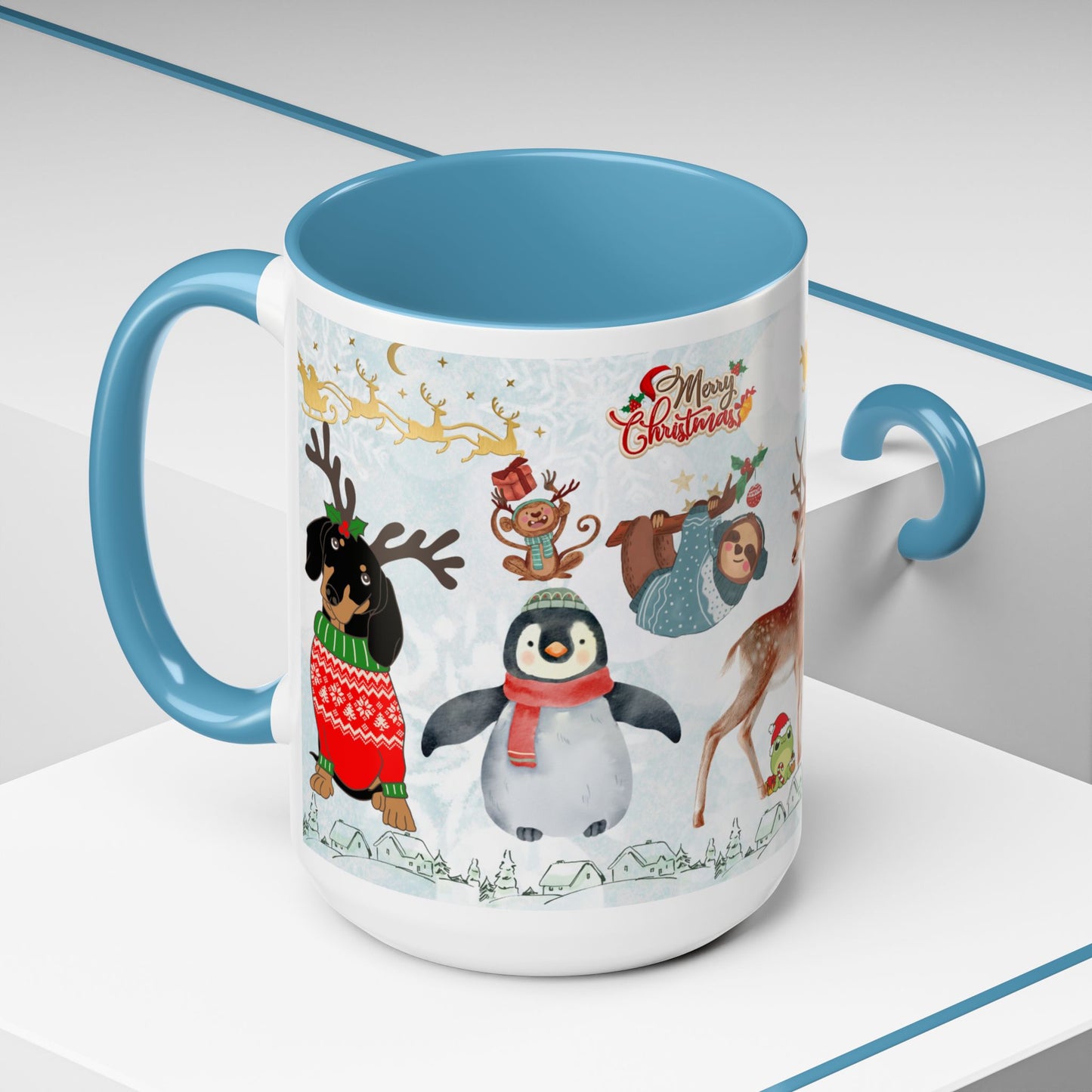 Merry Christmas, Animals - Accent Coffee Mug (11, 15oz)