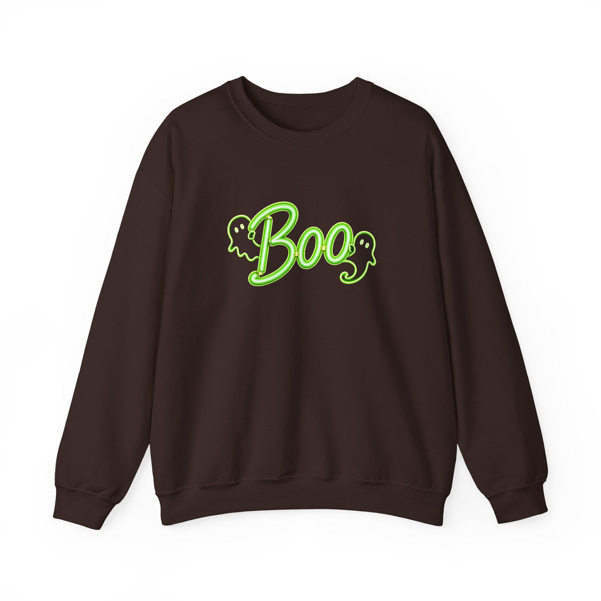 Neon Boo Halloween Sweatshirt, Cute Ghost Crewneck - 14517