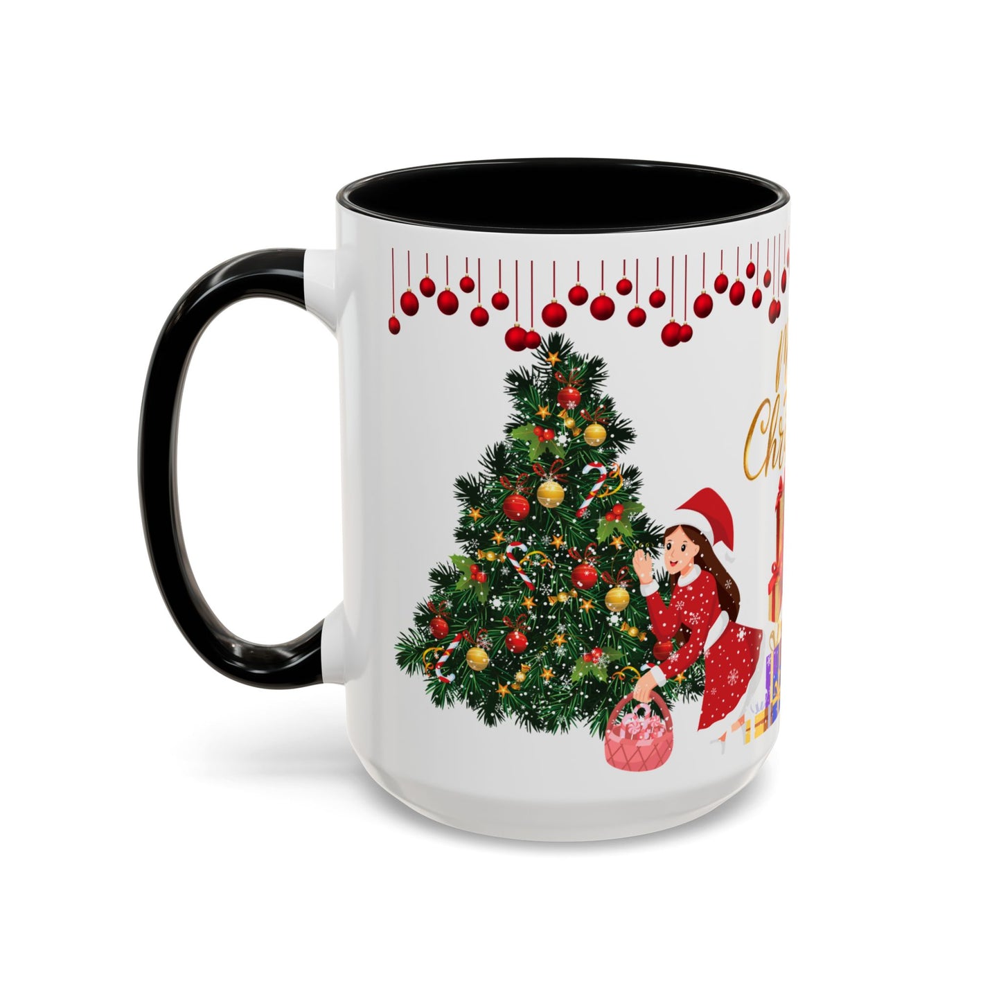 Merry Christmas - Accent Coffee Mug (11, 15oz)