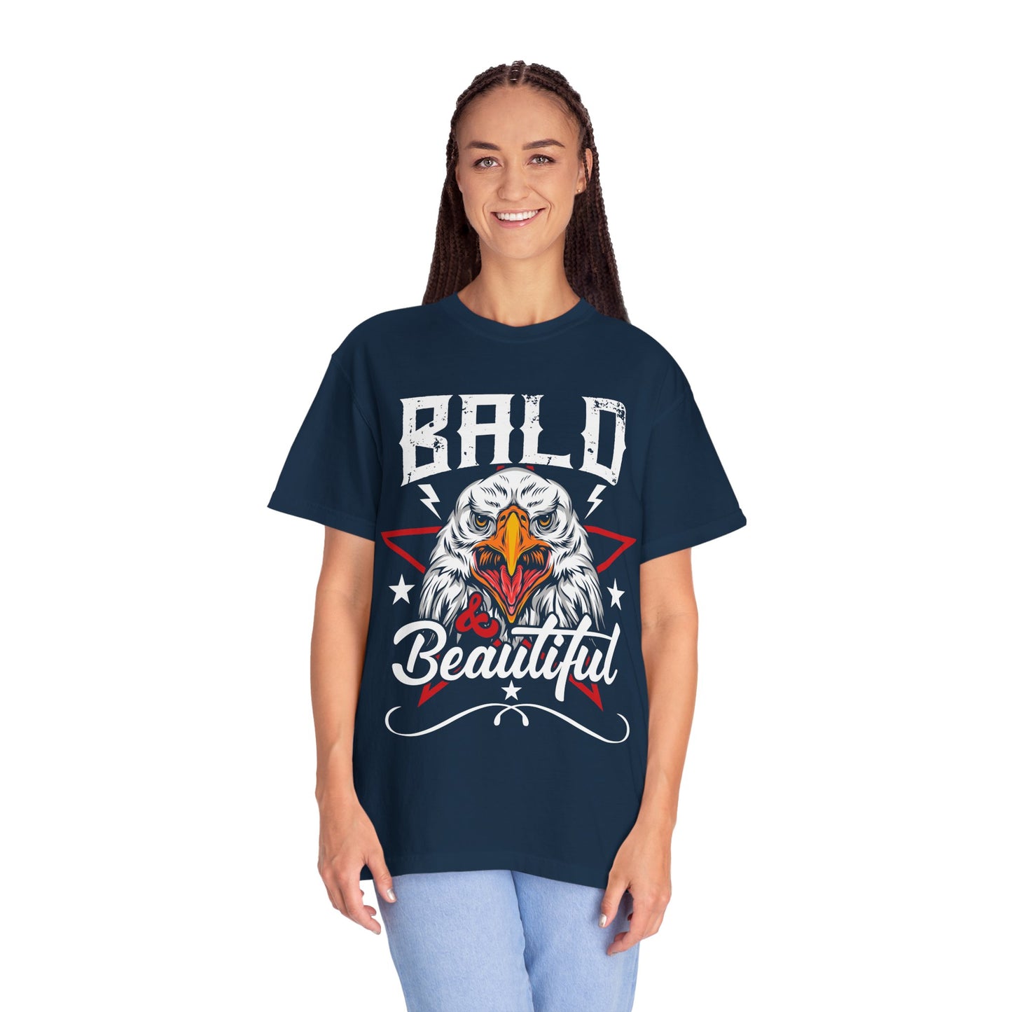 American Eagle, Bald is Beautiful T-Shirt, Unisex Garment-Dyed Tee - 13491