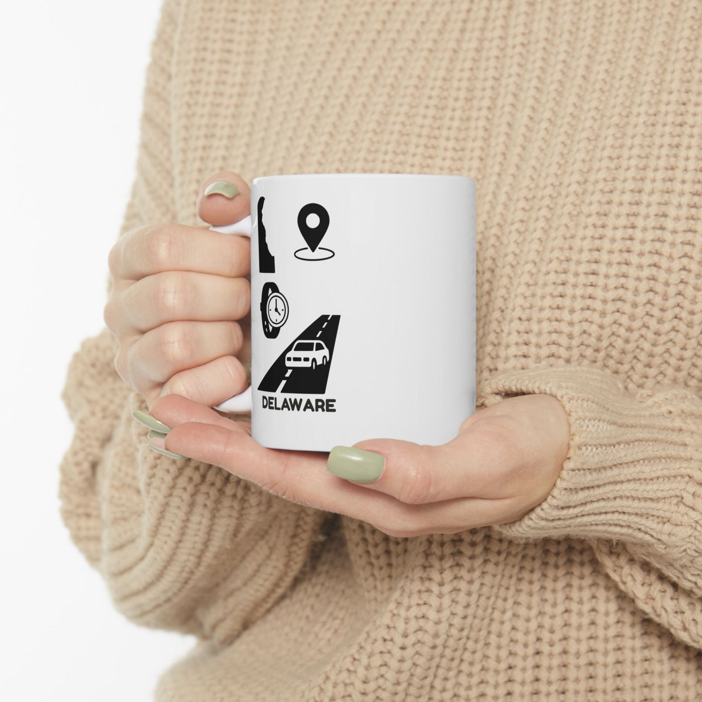 In Delaware, we measure distance in minutes, not miles." Commuter Ceramic Mug - 14181