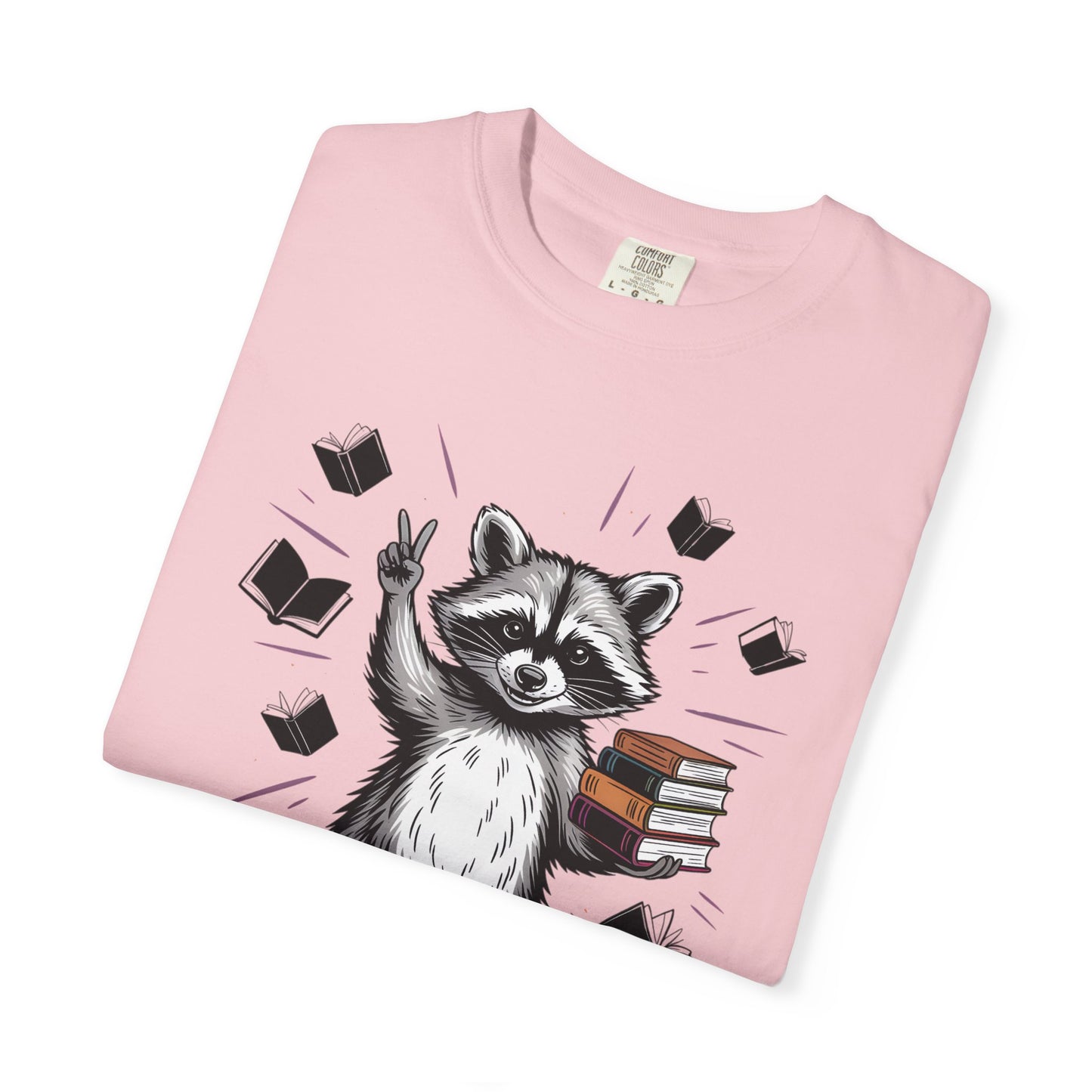 Bookish & Strange Raccoon T-Shirt – Cute Book Lover Graphic Tee - 14802
