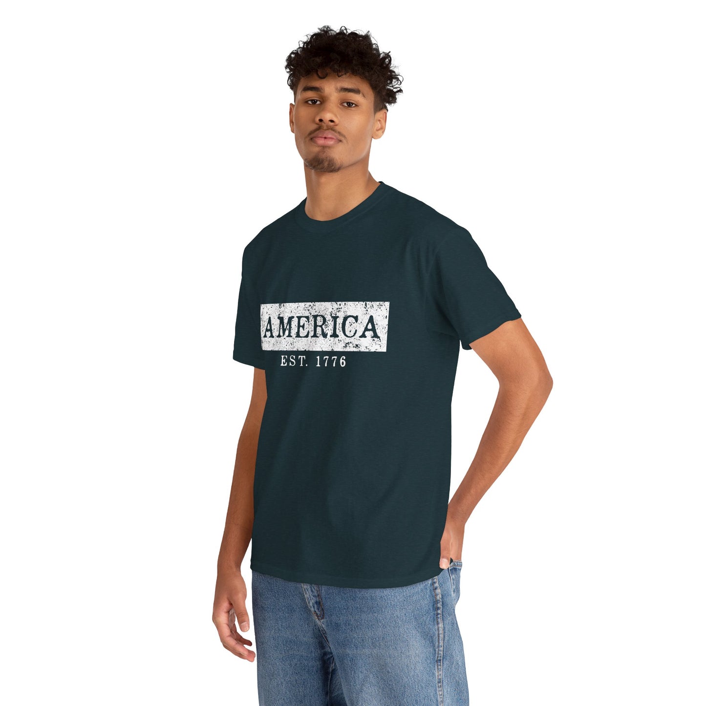 Patriotic Unisex Tee - America EST 1776, Vintage Style Shirt, Independence Day Gift, Casual Wear, Gifts for Him/Her - 13736
