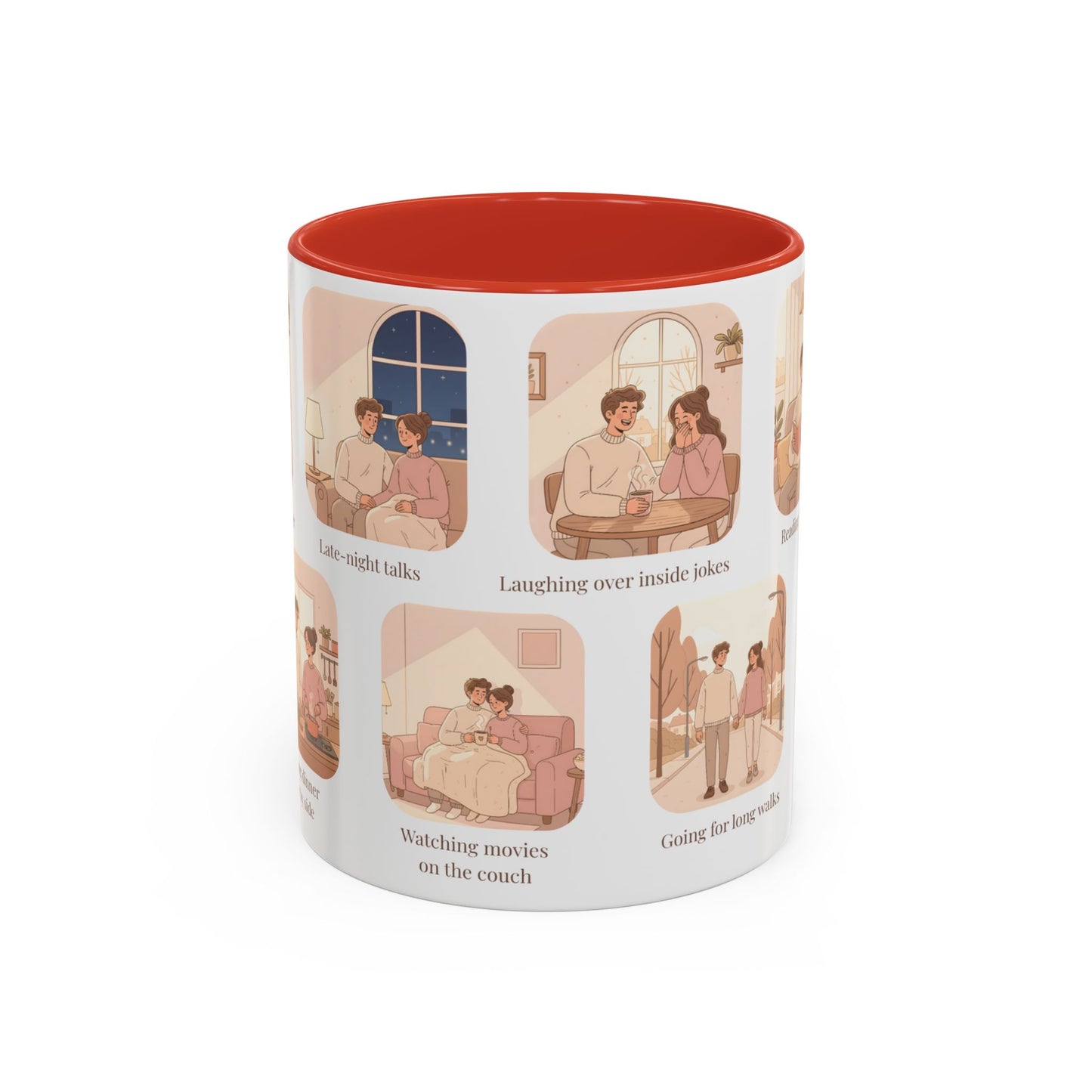 Our Favorite Things to Do Valentine’s Mug – Cozy Couples Illustrated Accent Coffee Mug - 14701