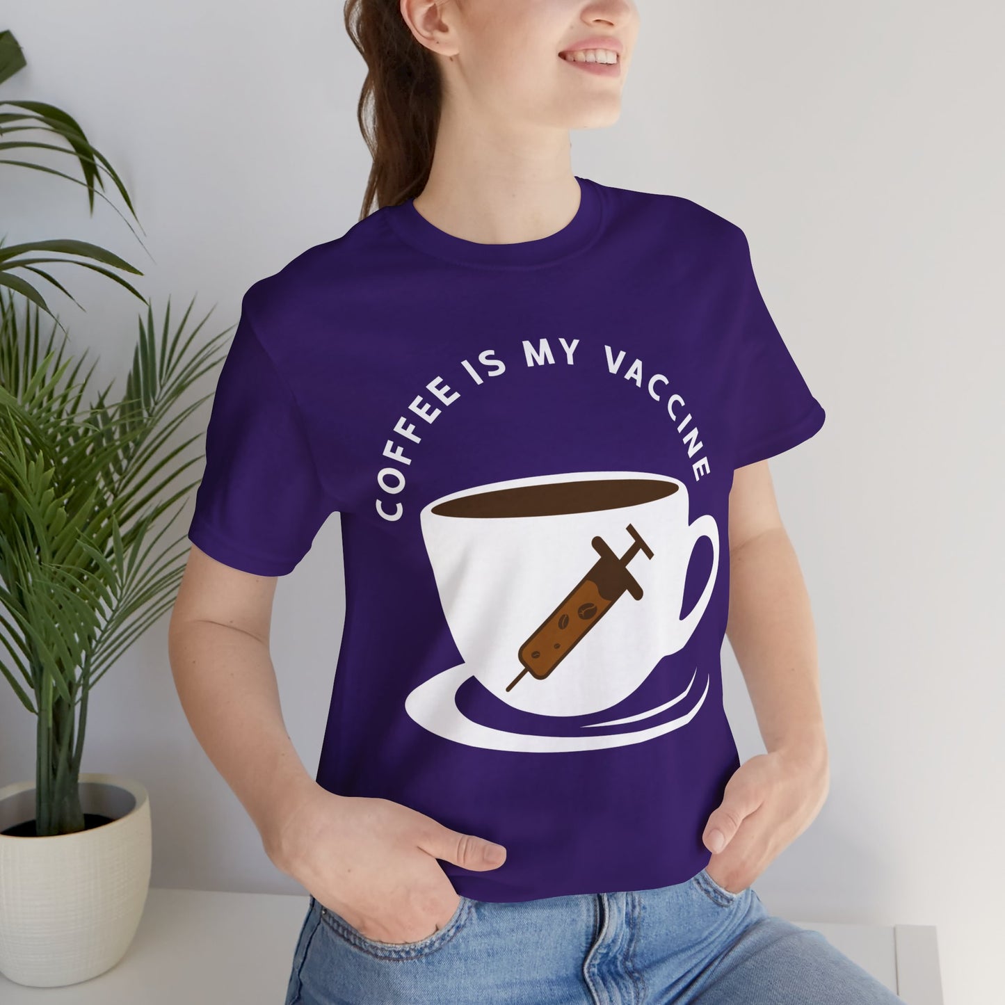 Coffee Is My Vaccine - Unisex Jersey Short Sleeve Tee