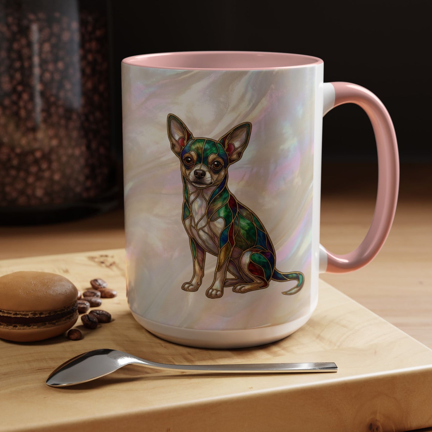 Chihuahua Accent Coffee Mug -Stained Glass Style (11/15oz) - 14625