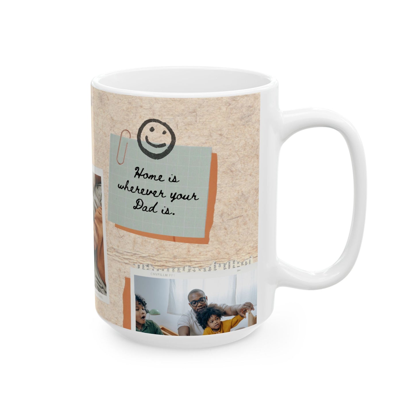Home is Wherever Your Dad is, Ceramic Mug, Personalized Photo Coffee Cup - 14065