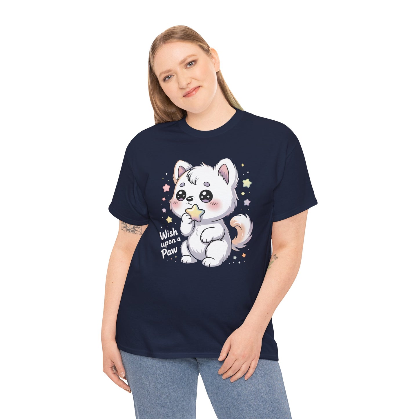 Cute Kitten T-Shirt – “Wish Upon a Paw” Kawaii Cat Tee Gift - 14851