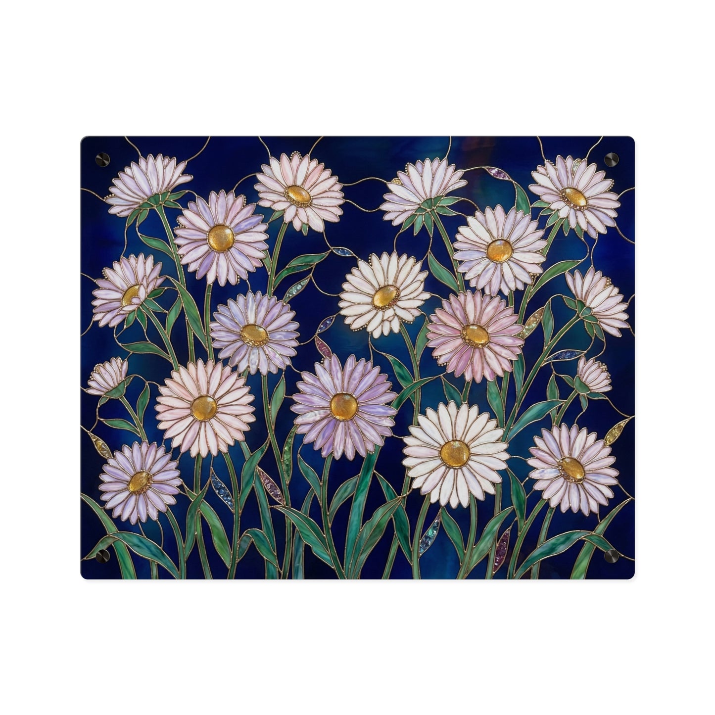 Aster Field Acrylic Wall Art Panel — Floral Home Décor - 14607