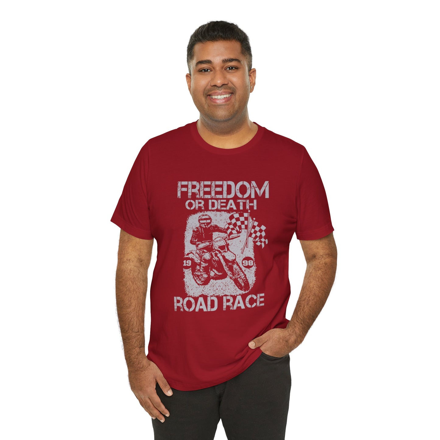 Freedom or Death, Road Race - Unisex Jersey Short Sleeve Tee