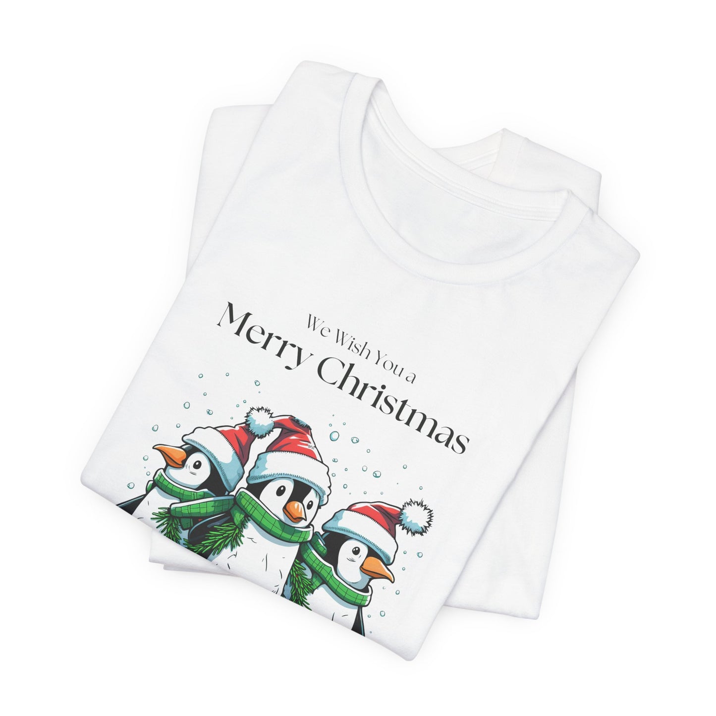 Penguins, We Wish You A Merry Christmas - Unisex Jersey Short Sleeve Tee - 10198