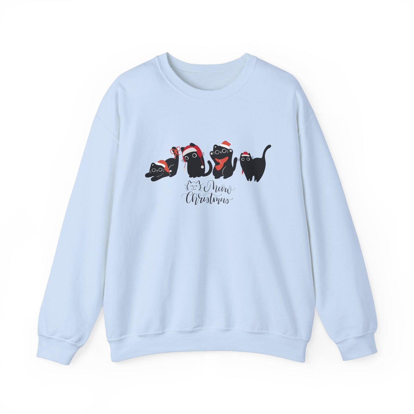 Black Cats, Meow Christmas - Unisex Heavy Blend™ Crewneck Sweatshirt - 10044