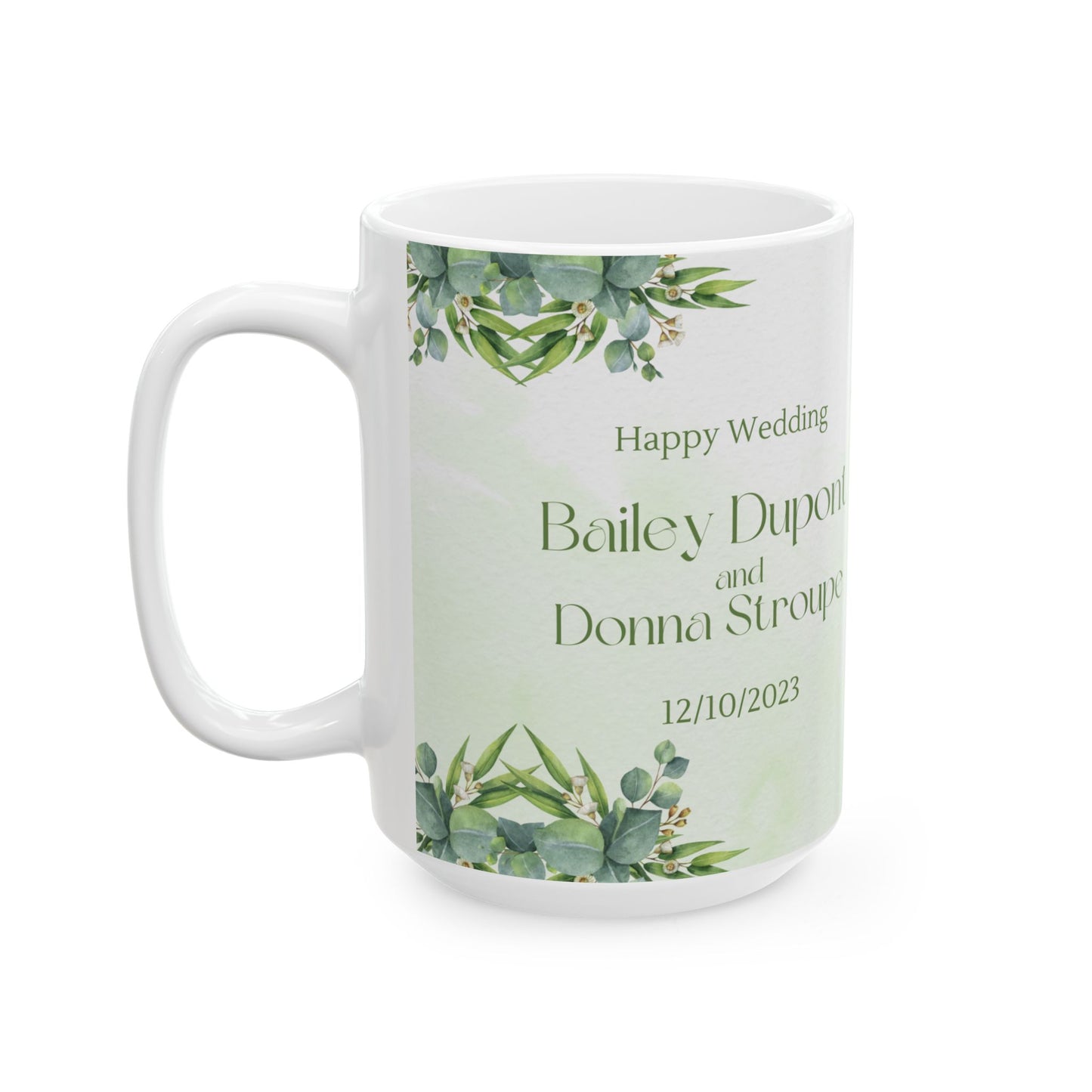 Happy Wedding, Details Customizable - Ceramic Mug, (11oz, 15oz) - 11031