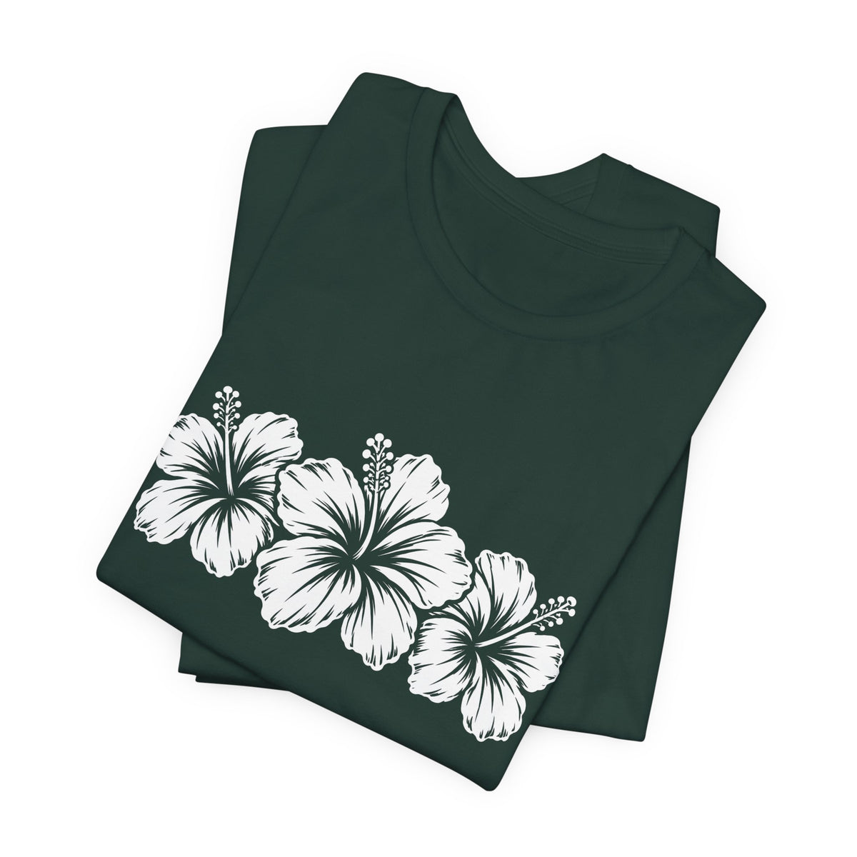 Hibiscus Floral T-Shirt,  Tropical Flower Graphic Tee - 14995