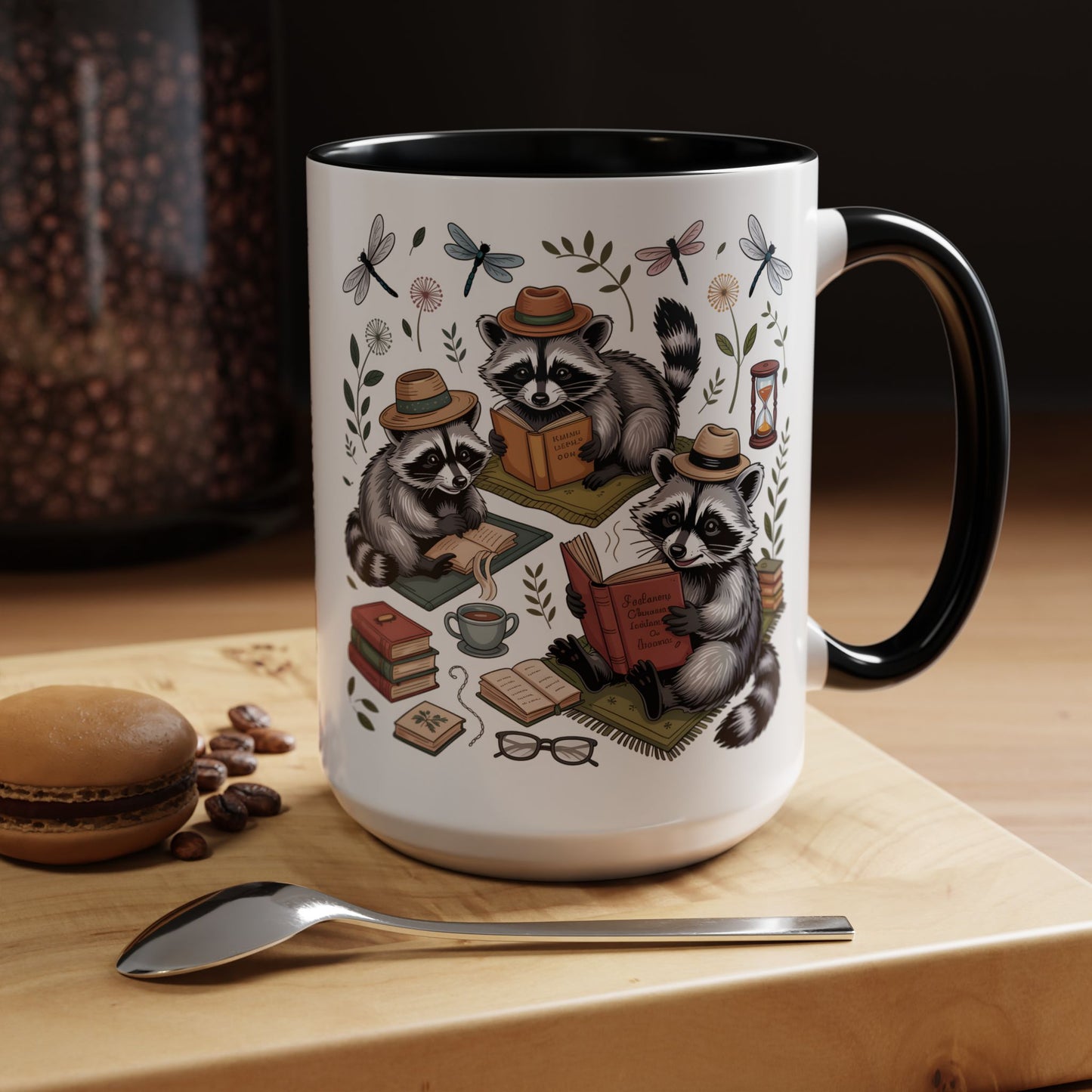 Raccoons Love Books Mug – Cute Reading Coffee Mug Gift for Book Lovers (11oz / 15oz) - 14801