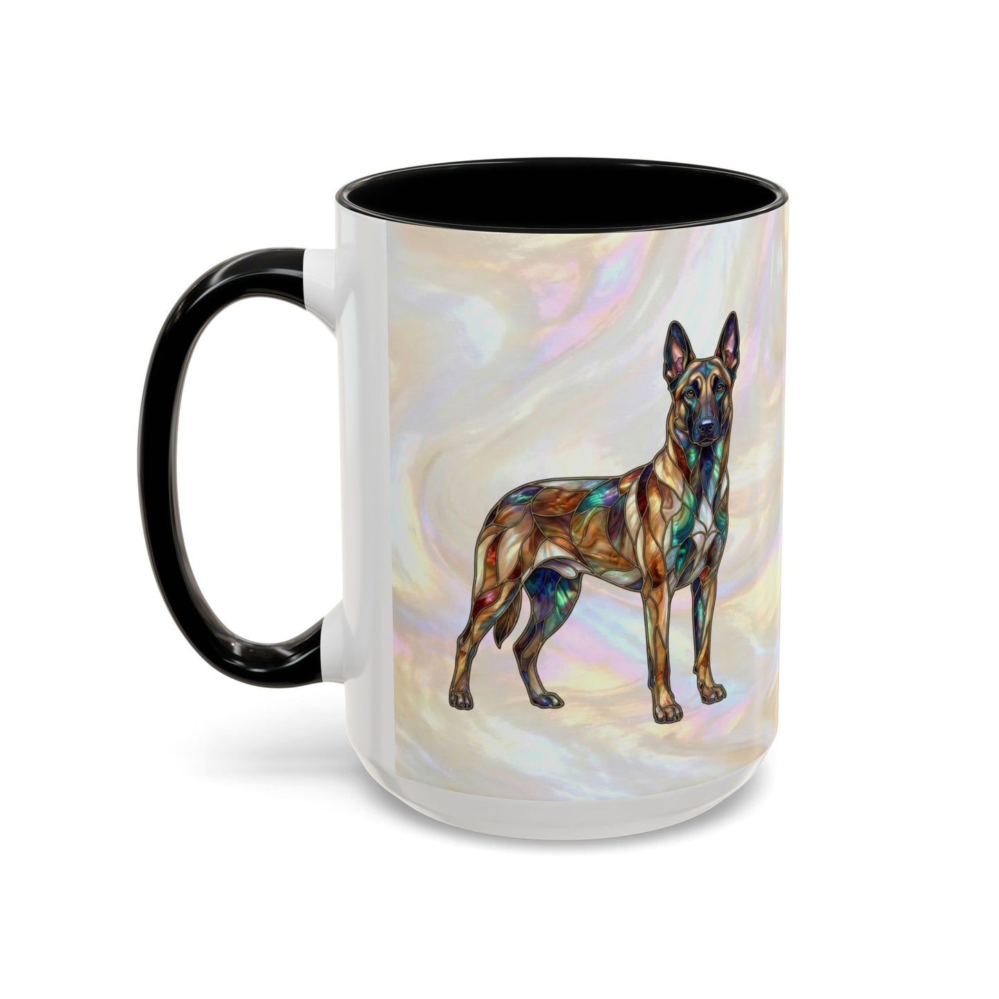 Belgian Malinois Accent Coffee Mug - Stained Glass Design 11oz & 15oz - 14616