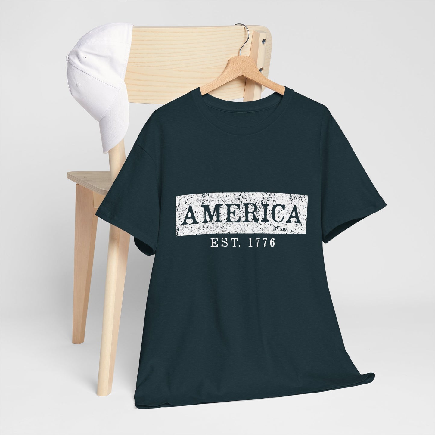 Patriotic Unisex Tee - America EST 1776, Vintage Style Shirt, Independence Day Gift, Casual Wear, Gifts for Him/Her - 13736