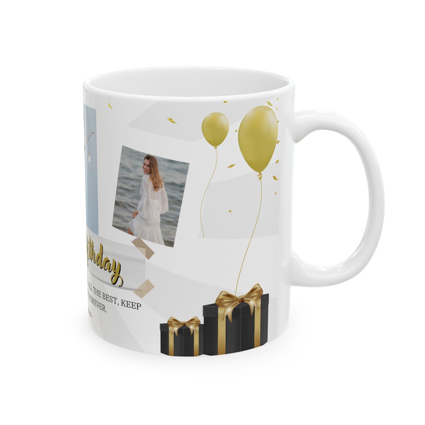 Happy Birthday Ceramic Mug - Personalized Gift for Friends, Family, Coffee Lovers, Celebrations - 13986
