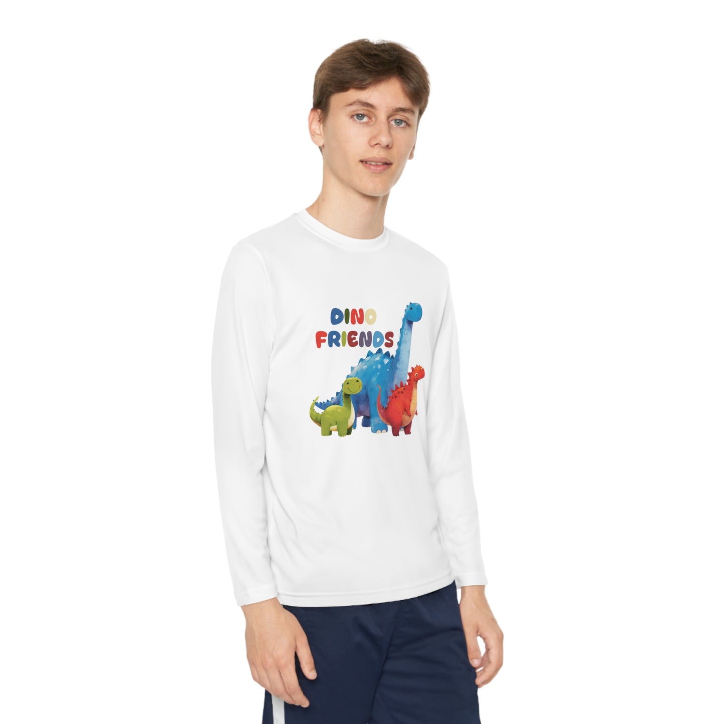 Dino Friends in Gobi - Youth Long Sleeve Competitor Tee