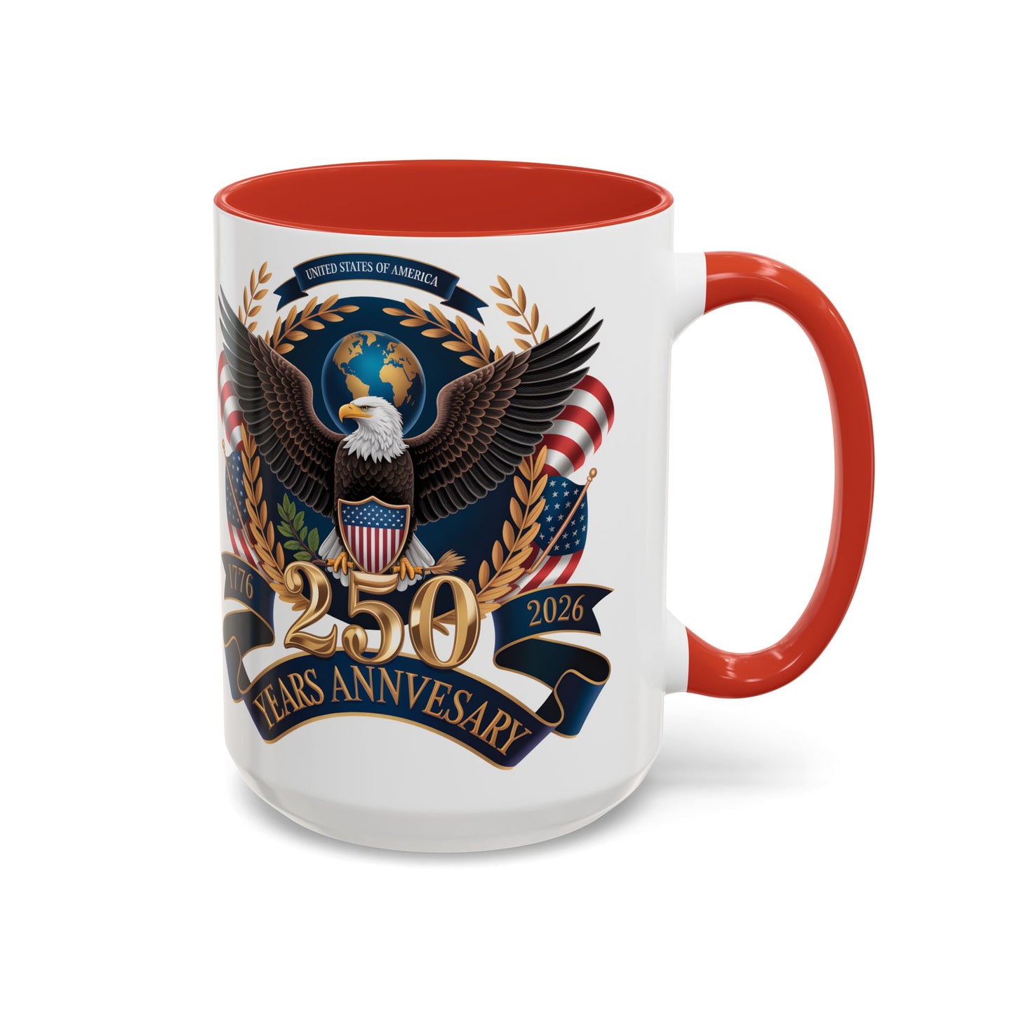 250th Anniversary Eagle Coffee Mug — Patriotic 1776–2026 Commemorative Accent Mug - 14871