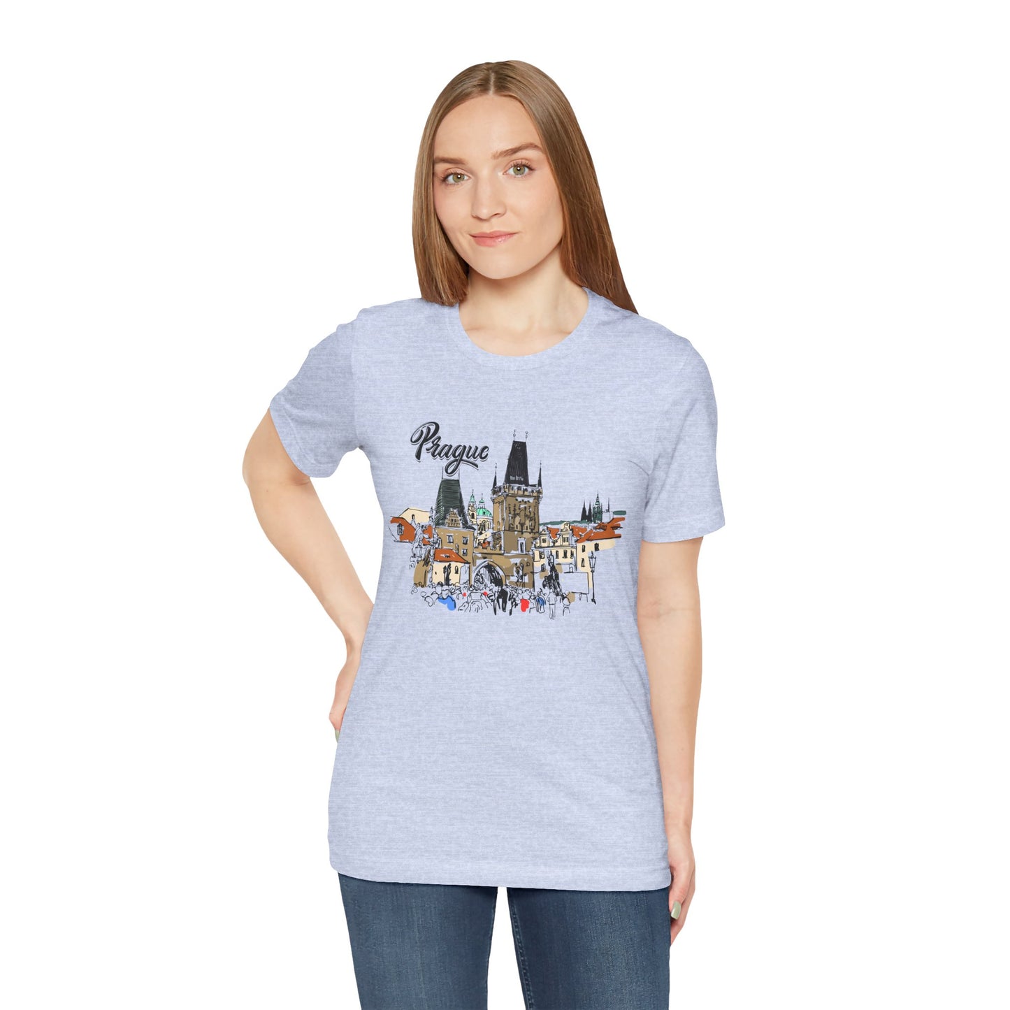 Prague Graphic Unisex Tee - Perfect Travel Souvenir - 12135