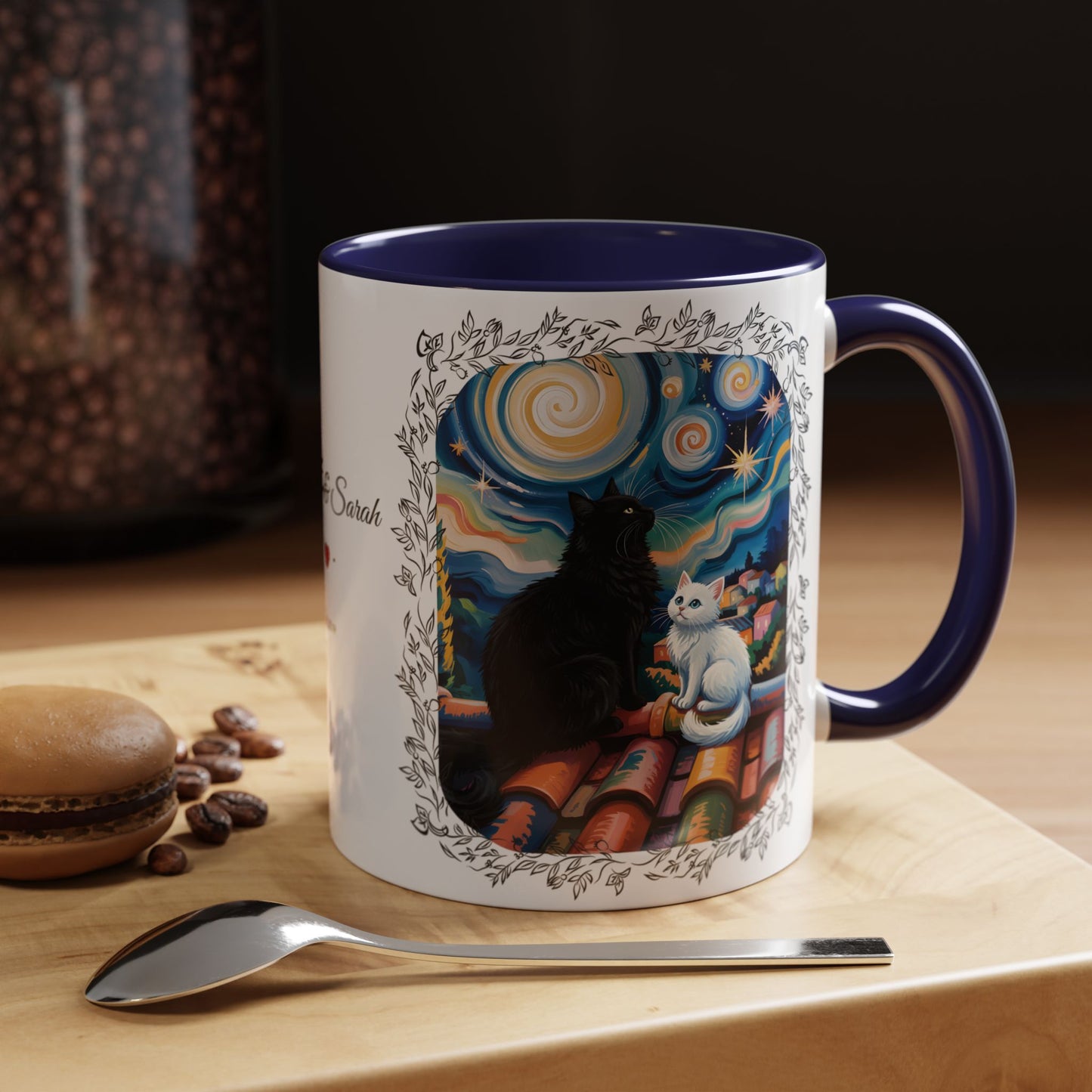 Starry Night Cats Coffee Mug – Van Gogh Inspired Cat Art | Cat Lovers Gift (11oz / 15oz) - 14758