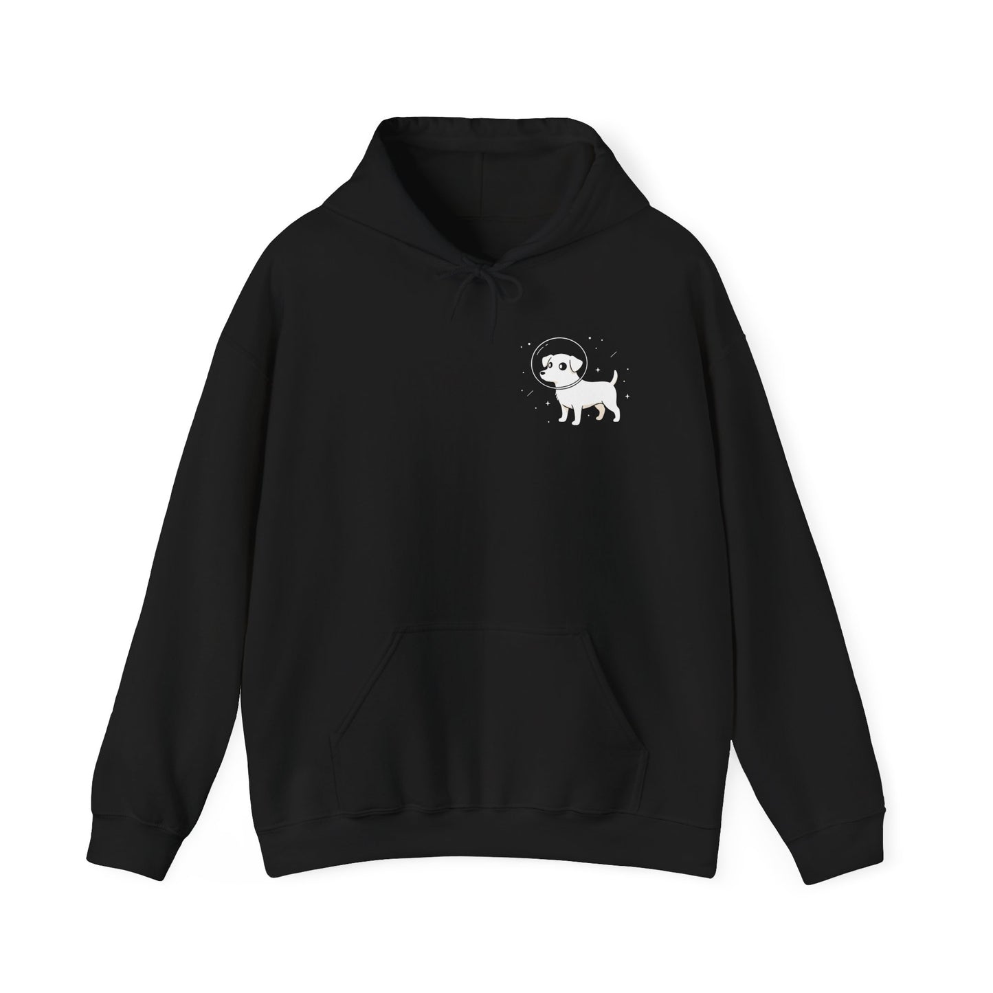 Dog in Space Hoodie – Space Puppy Graphic Hooded Sweatshirt, Unisex Heavy Blend™ - 14679